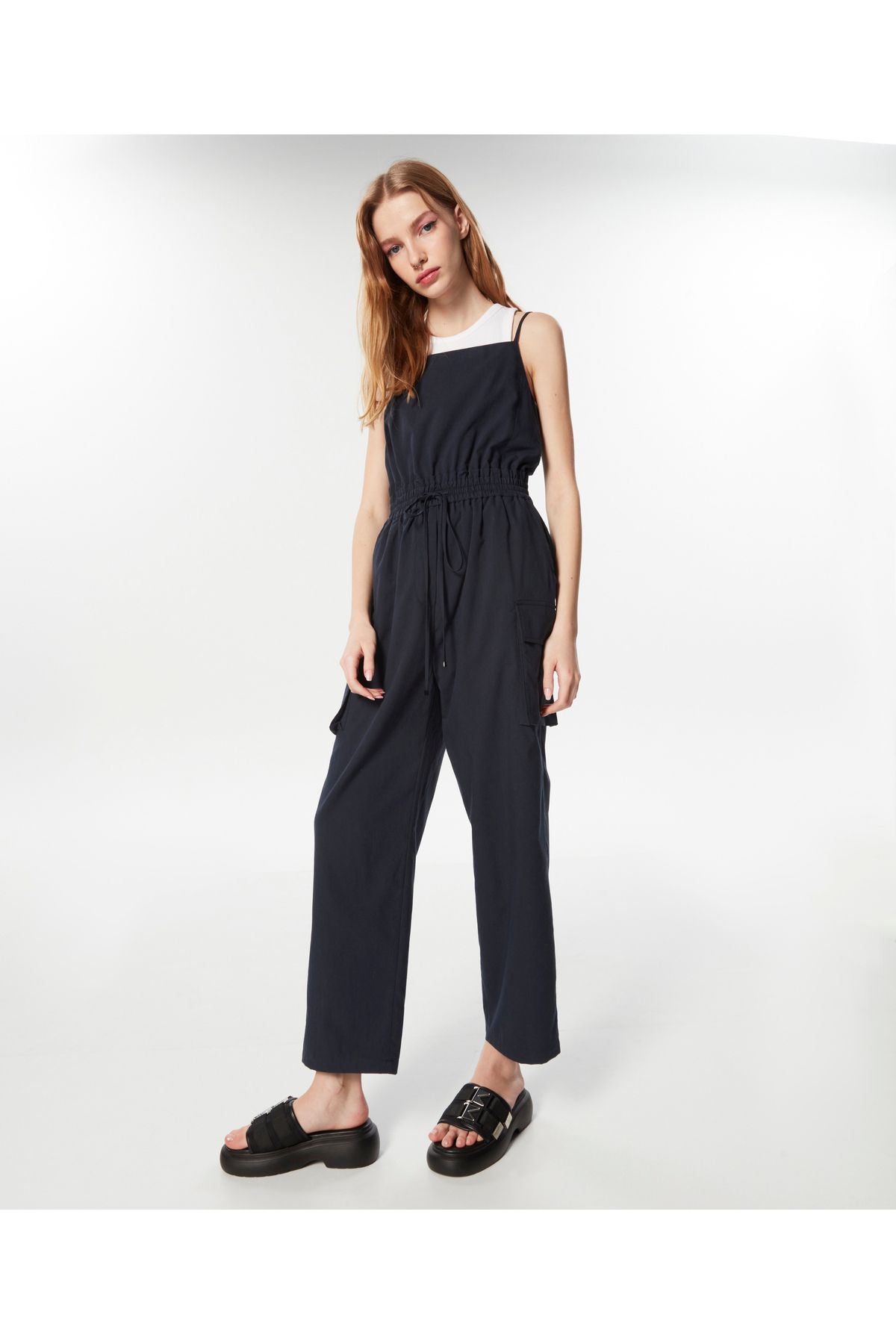 Black and blue jumpsuit new arrivals