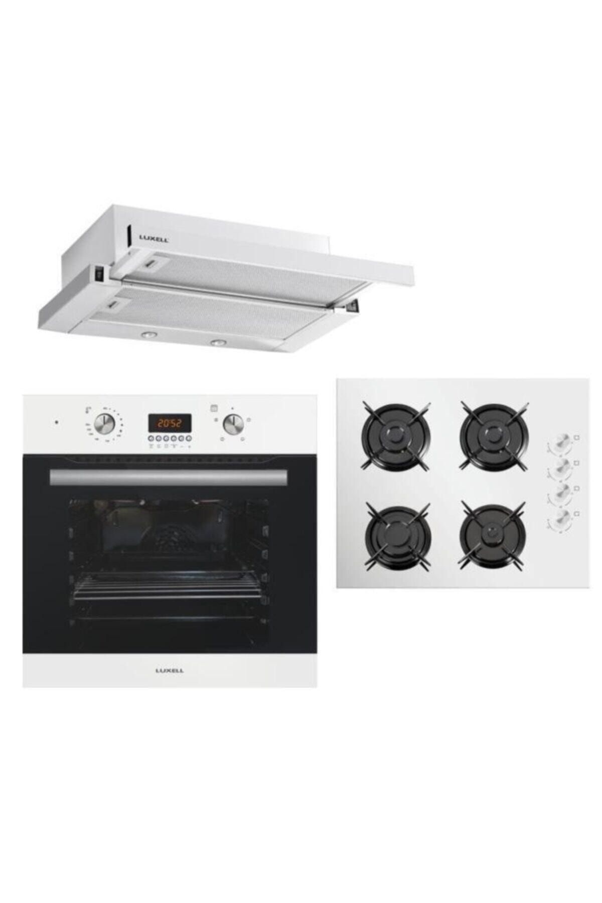 luxell pelle white aspiratorlu 3 lu ankastre set fiyati yorumlari trendyol