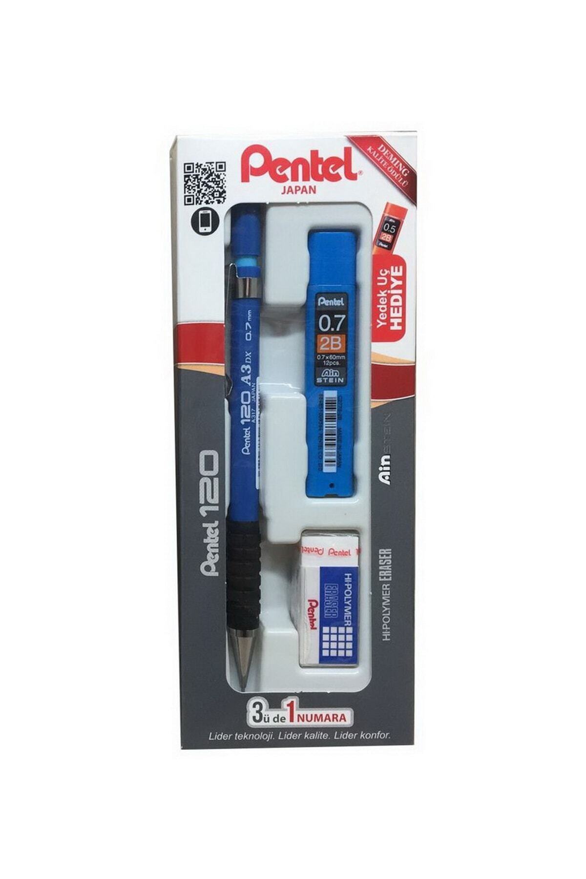 Pentel 120A3 A317 0.7 Uçlu Kalem + Uç ve Silgi Seti