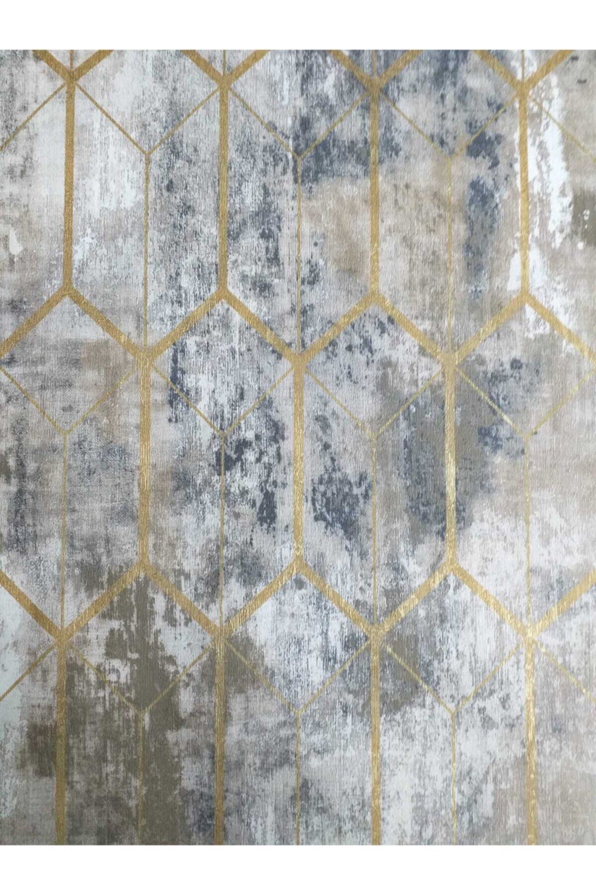 Wall212 Resta 2470 Geometrik Desenli Kumaş Dokulu Duvar Kağıdı(5m2)