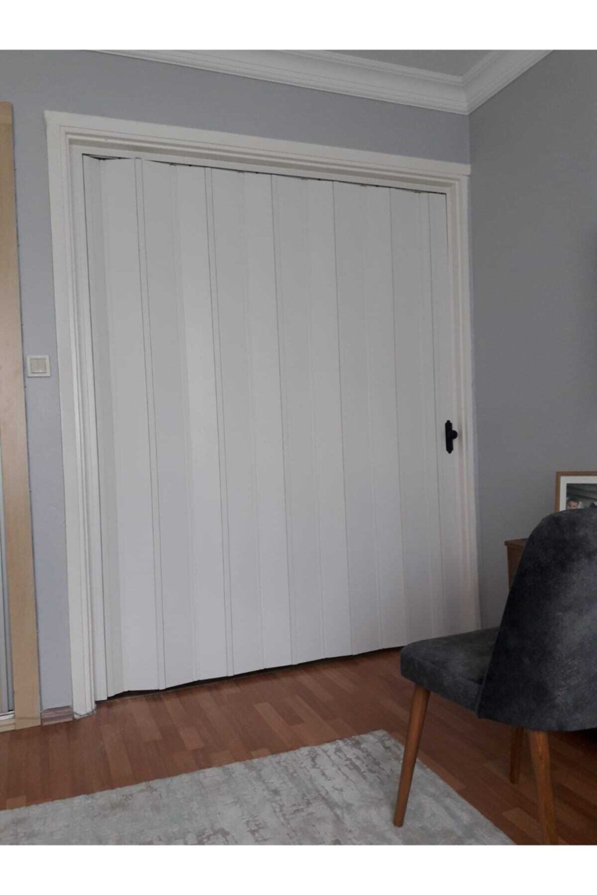 FARAN DEKORASYON Beyaz Camsız Akordiyon Kapı 87*235