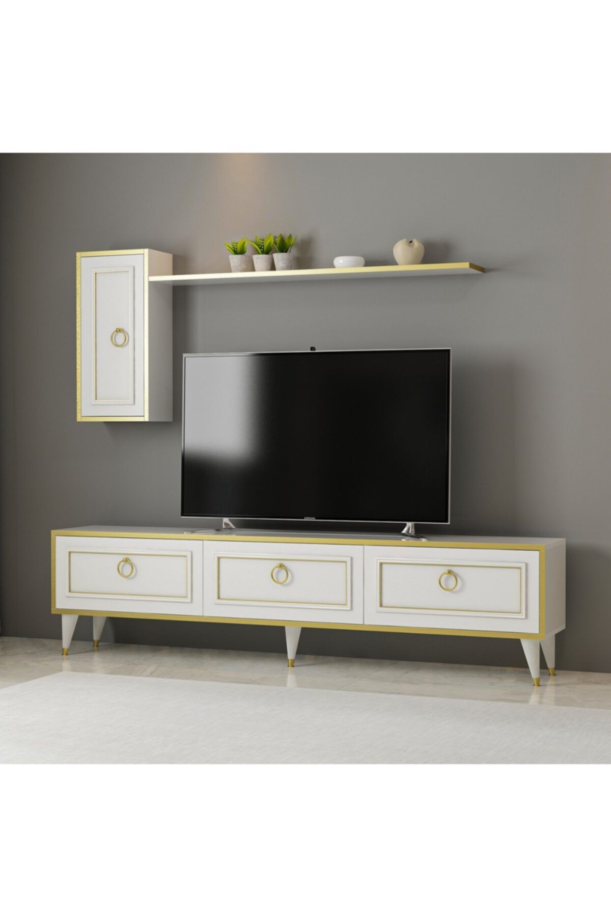 arnetti lorenz tv unitesi beyaz gold bant fiyati yorumlari trendyol