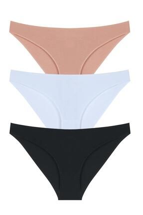 Vanilya Secret Women's Colorful Low Waist Seamless Laser Cut Panties 3 Pack  - Trendyol