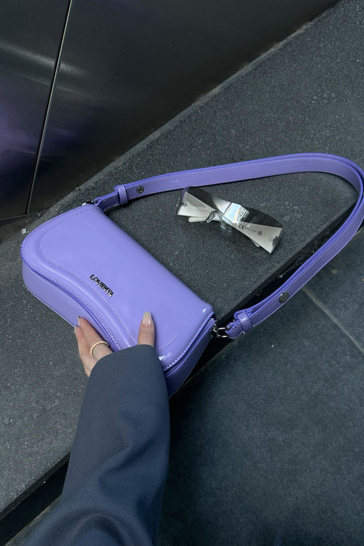 Lila baguette sales bag
