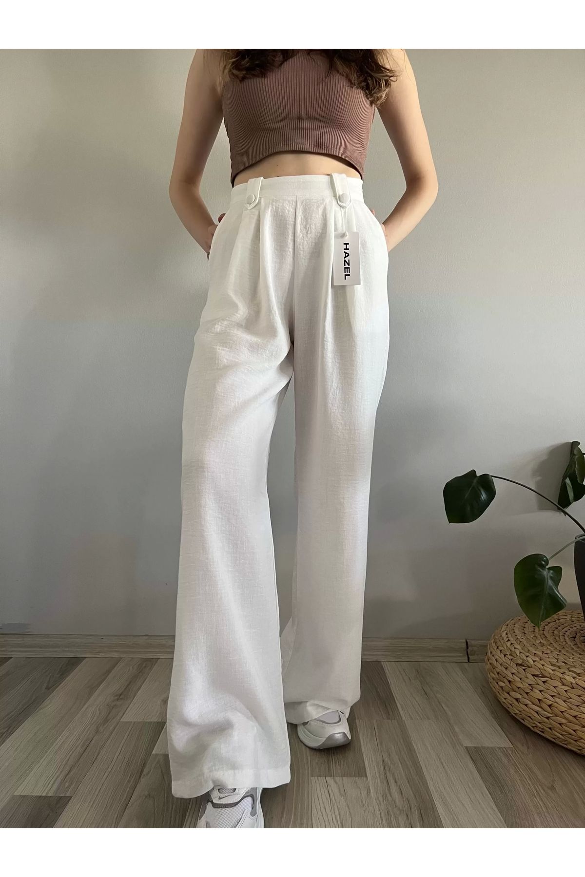 White best sale linen pantsuits