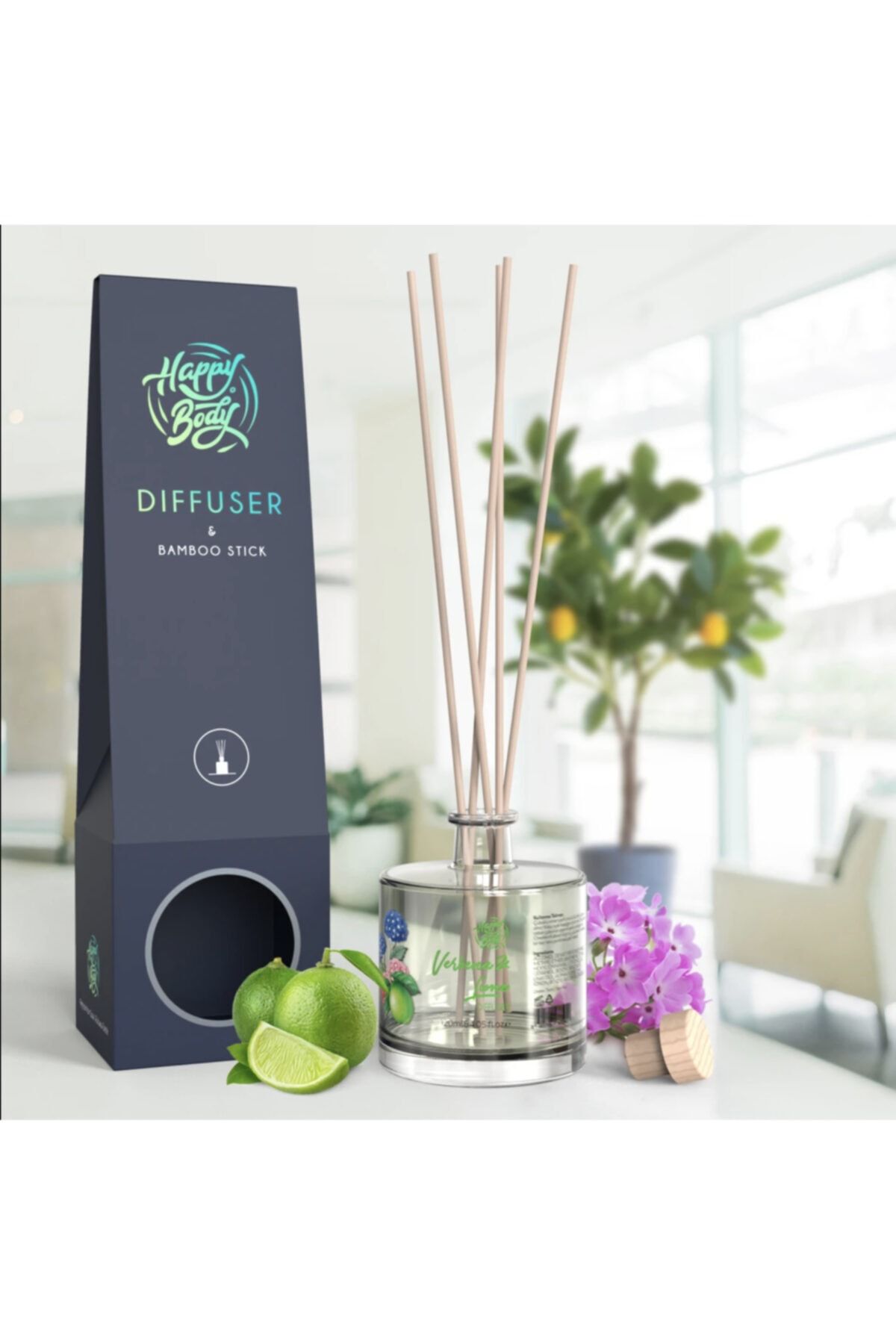 Happy Body Verbena & Lime Diffuser / Mine Çiçeği Misket Limonu Oda Kokusu 120ml