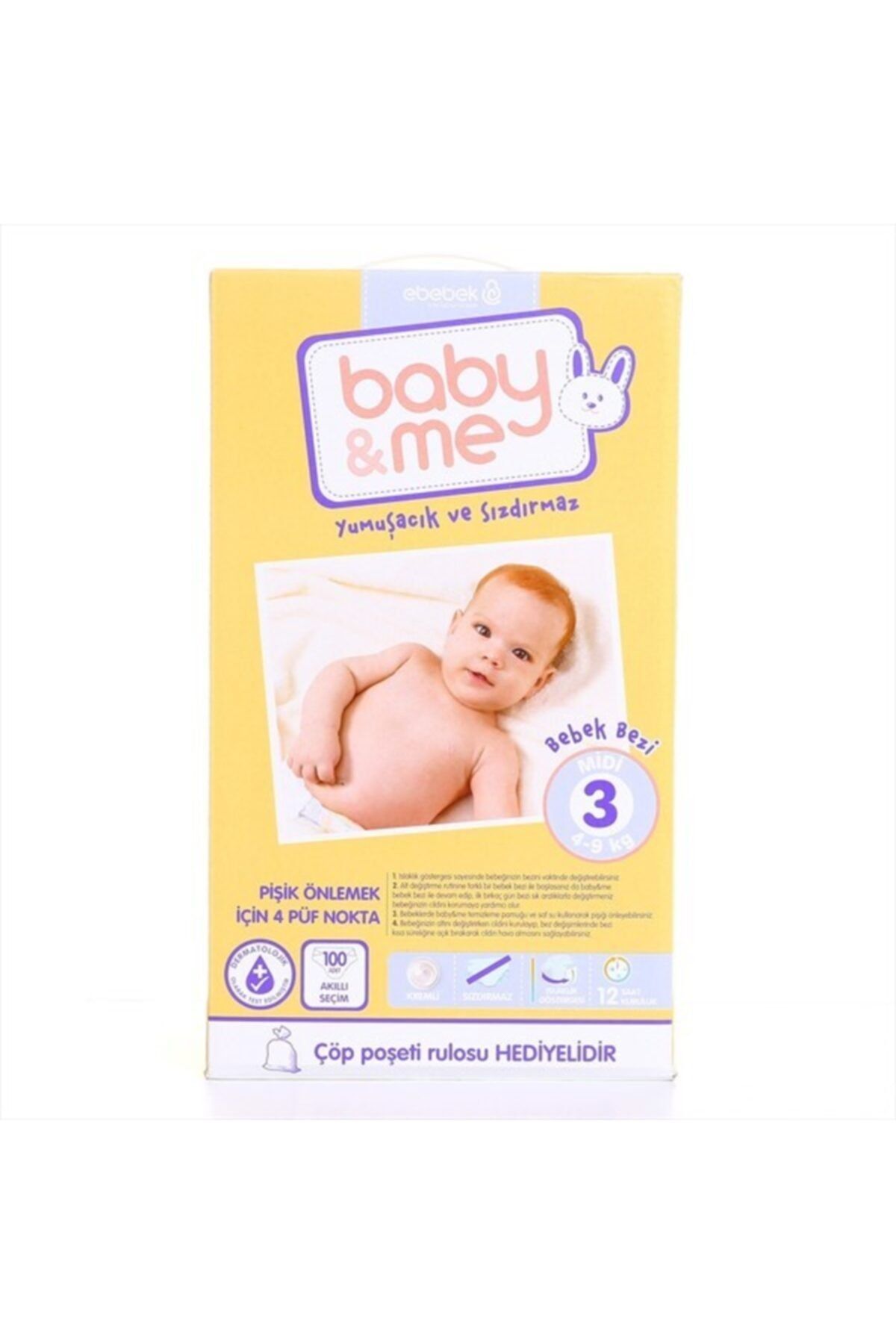 baby me midi 3 numara bebek bezi 4 9 kg 100 adet bae 20083 fiyati yorumlari trendyol