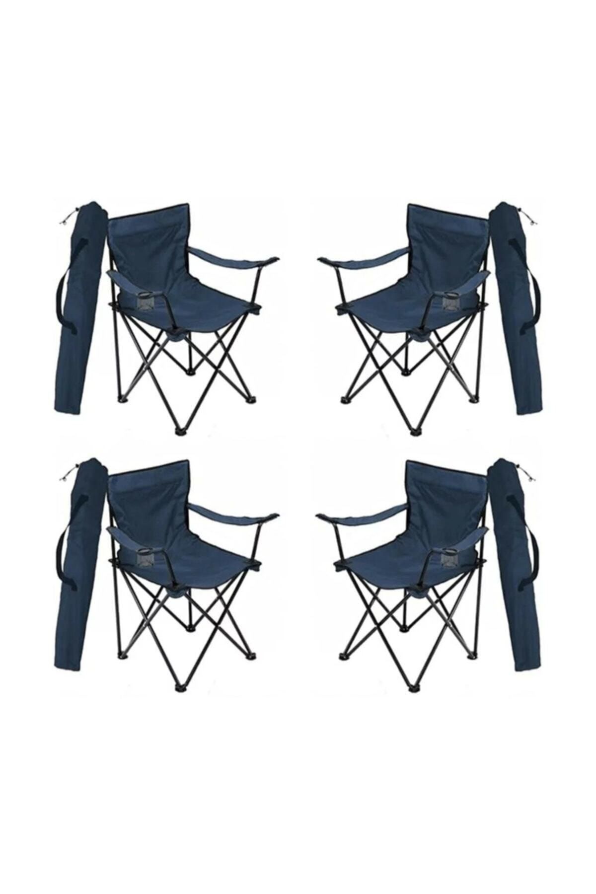 Moccastyle Mavi Rejisör Sandalye 4lü