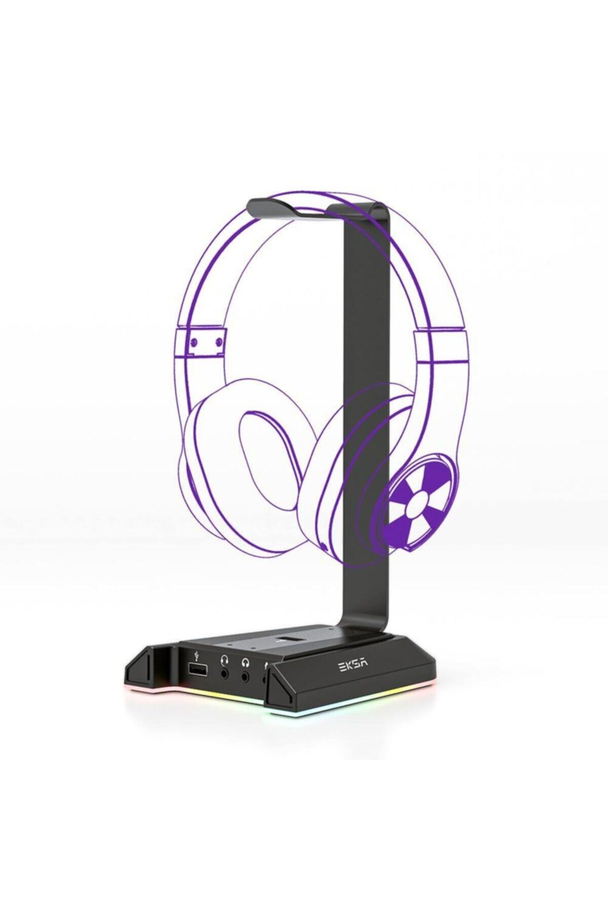 AktarMobile Profesyonel Gaming Kulaklık Standı Oyuncu Kulaklığı Tutucu 7.1 Surround Desteği Premium Eksa W1