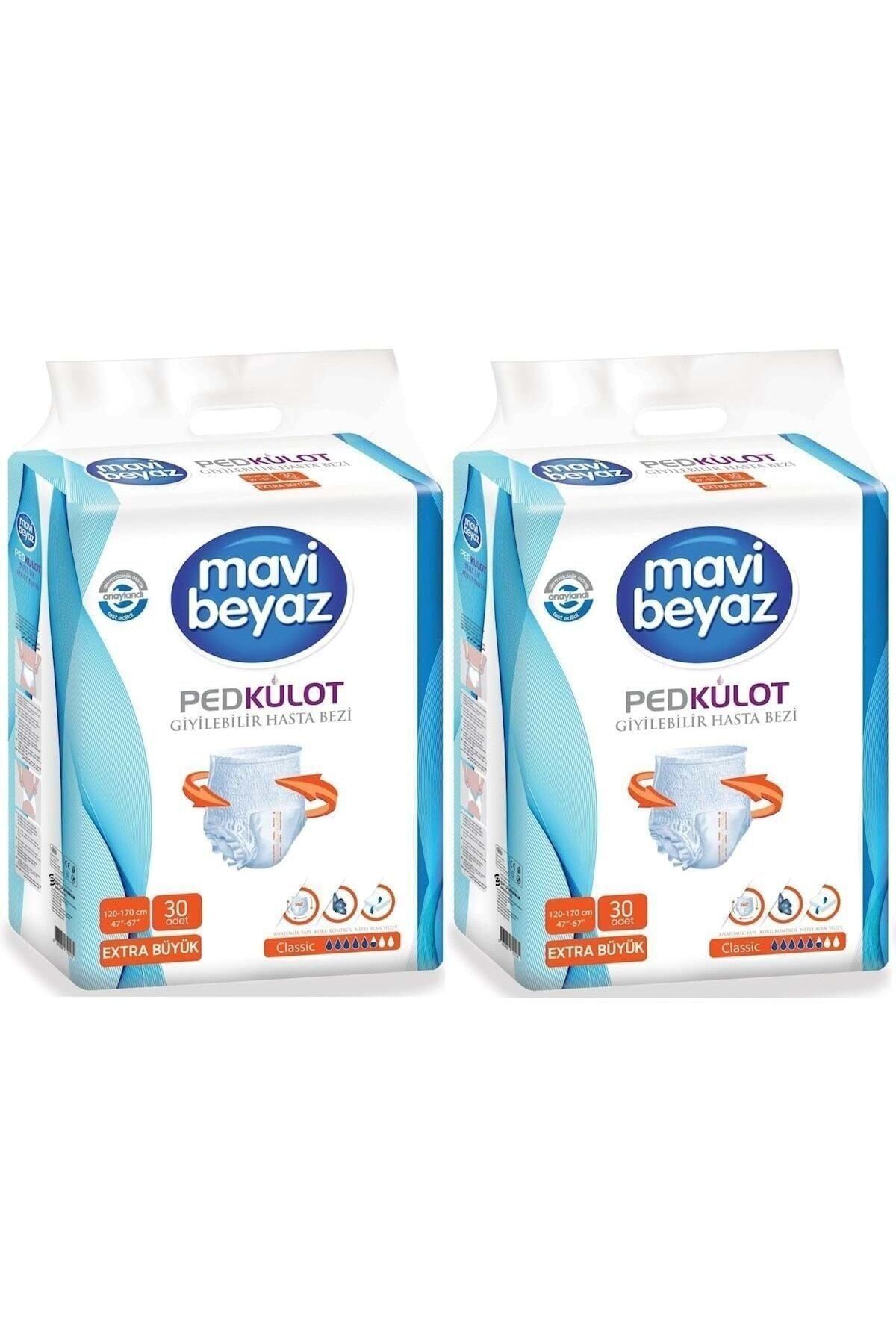 Mavi beyaz Ped Emici Külot Hasta Bezi Xl Ekstra Büyük 60 Adet