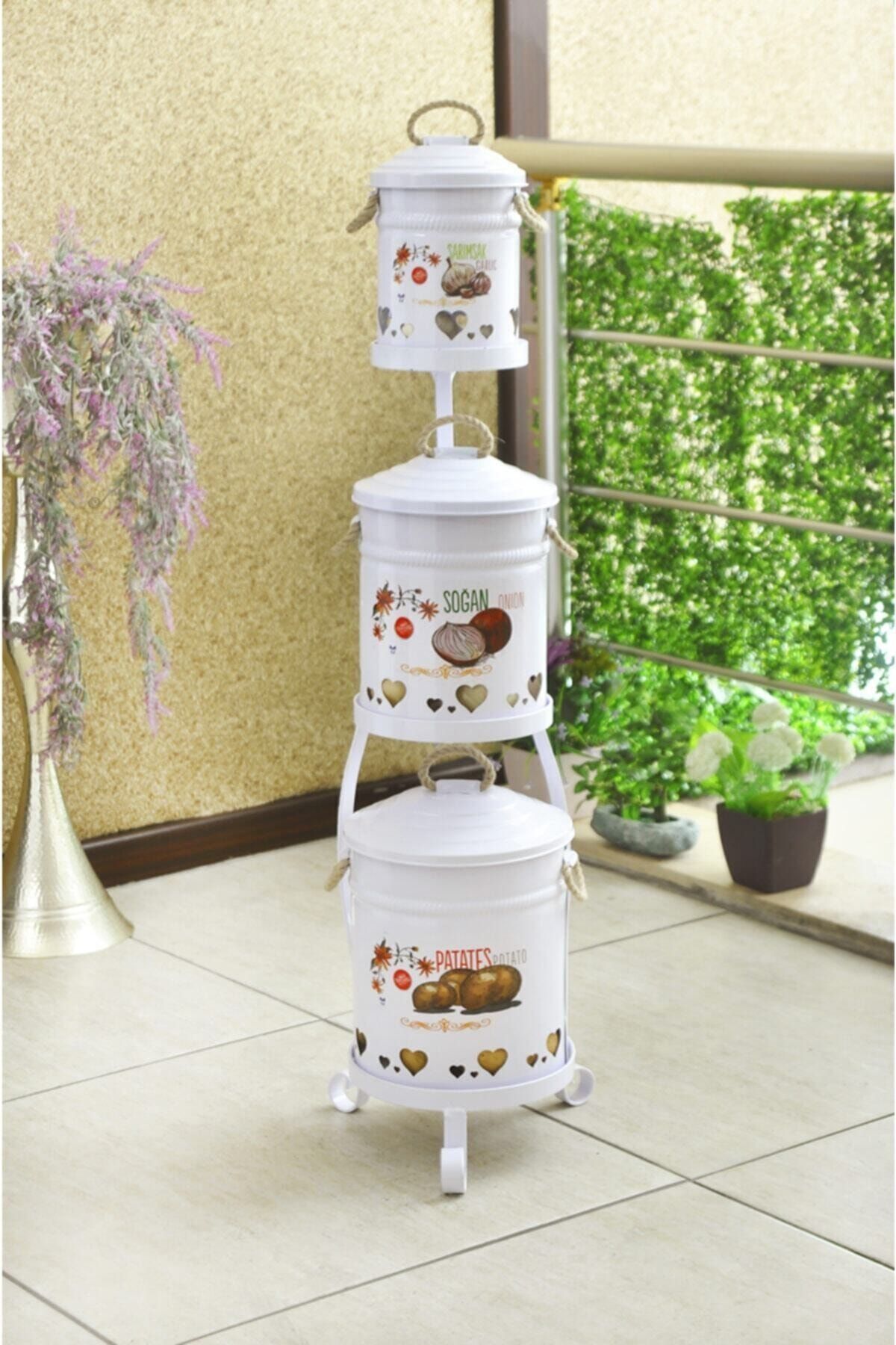 yildiray metal luks metal standli 3 katli patates sogan sarimsak kovasi beyaz 1040b fiyati yorumlari trendyol