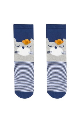 Penti Lacivert Cat With Hat Soket &Ccedil;orabı