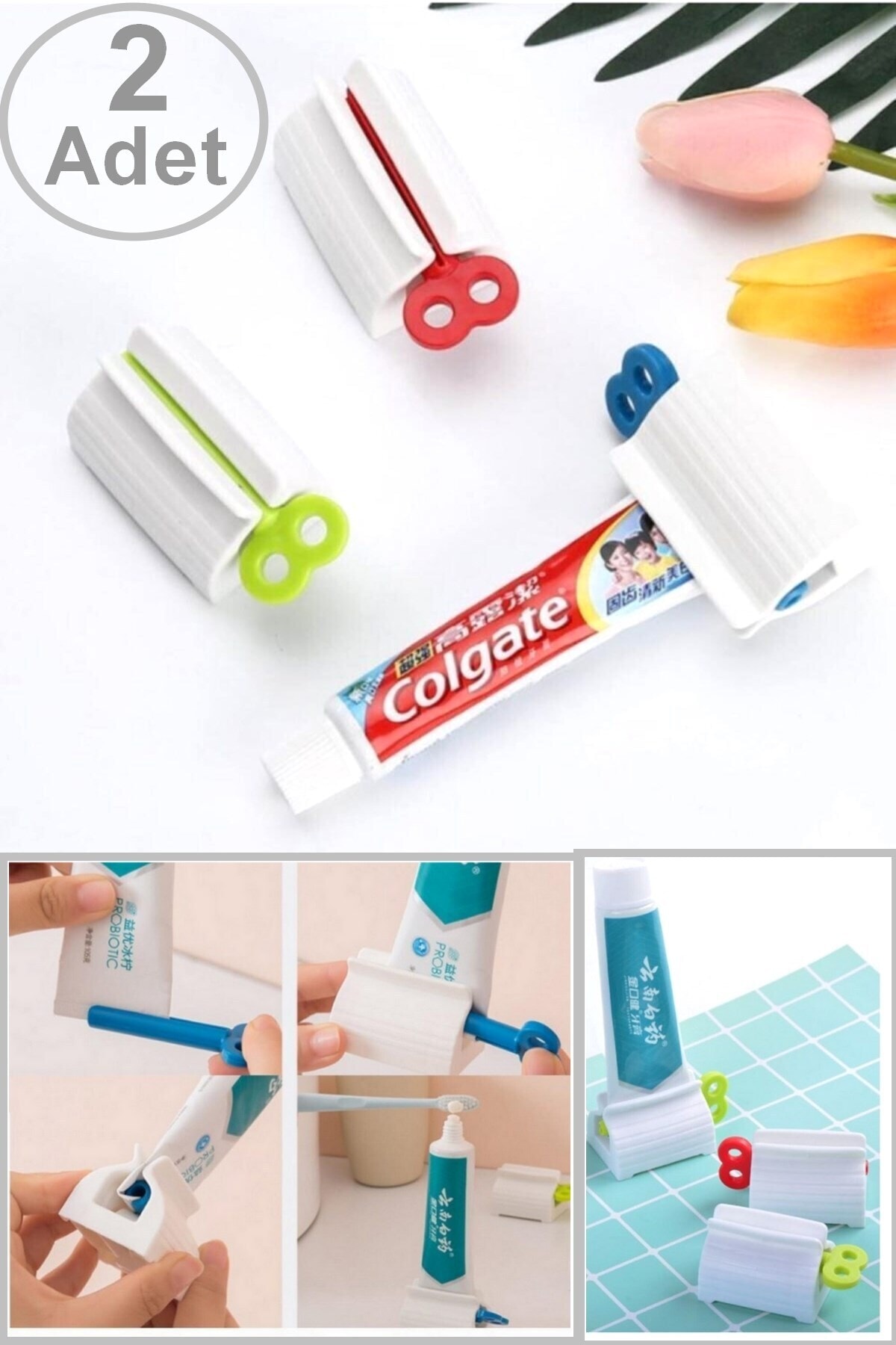 Neler Geldi Neler Çevirmeli Manuel Diş Macunu Sıkacağı  2 Adet