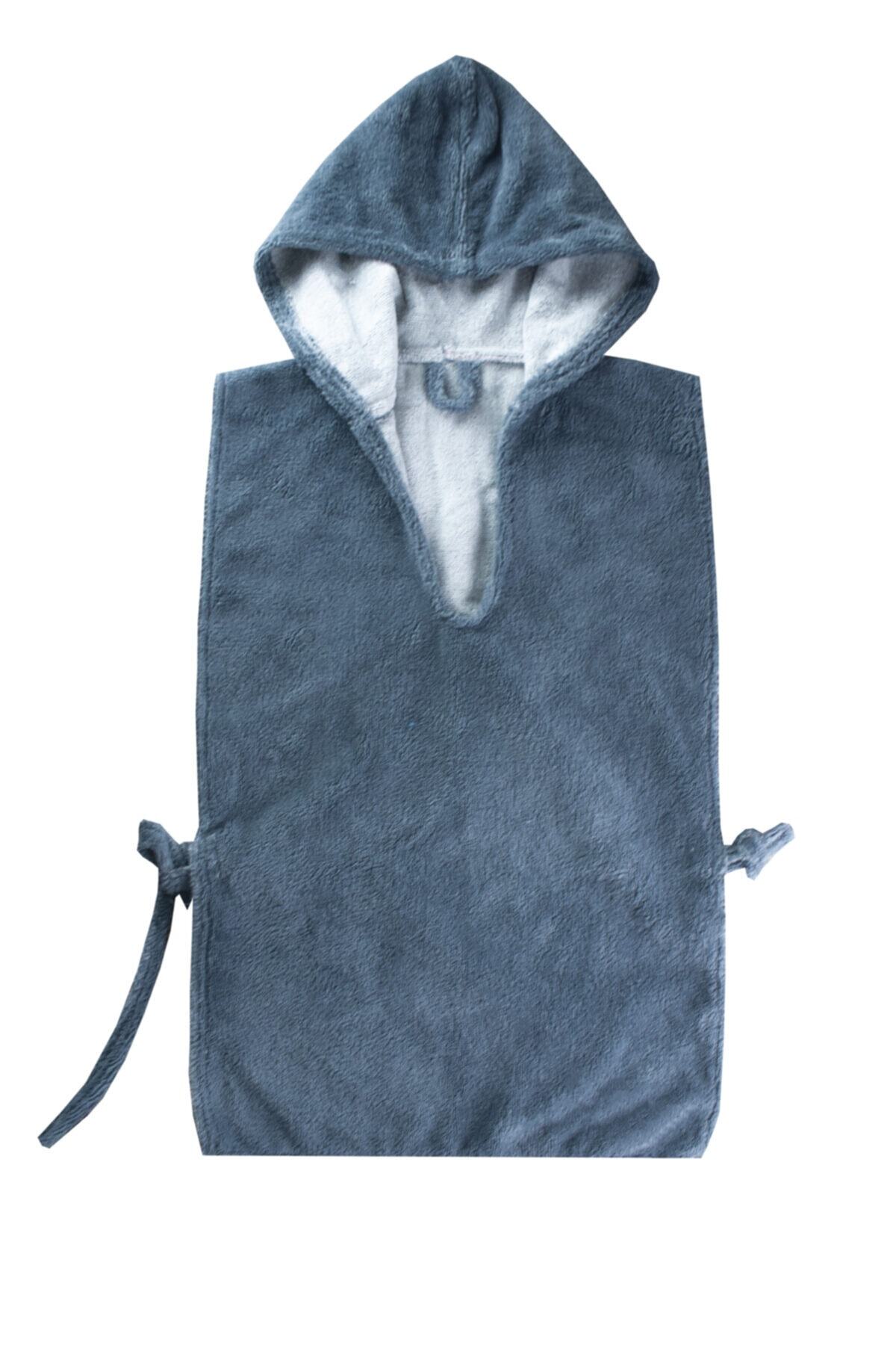 FG Home Unisex Çocuk Çağla Yeşili Kapüşonlu Panço