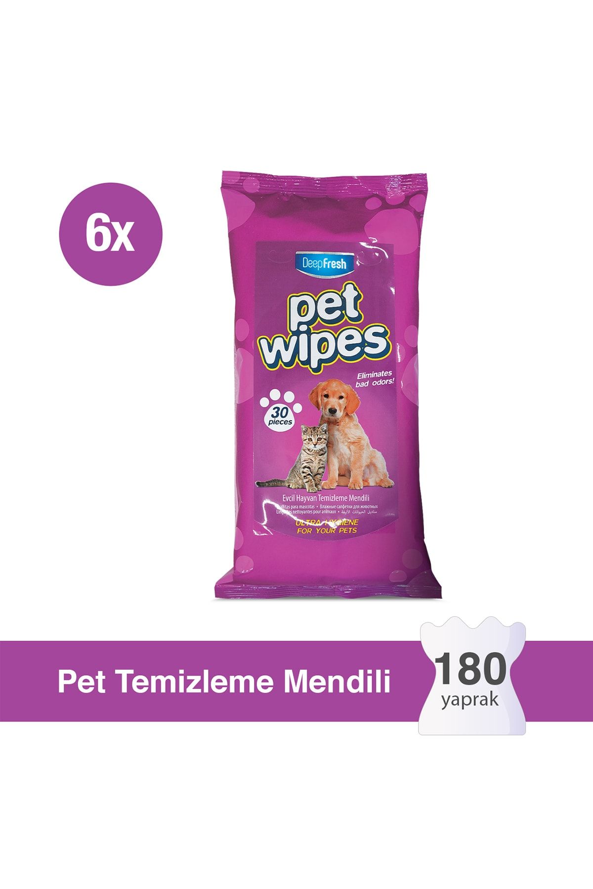 Deep Fresh Pet Temizleme Mendili 6 X 30 Yaprak