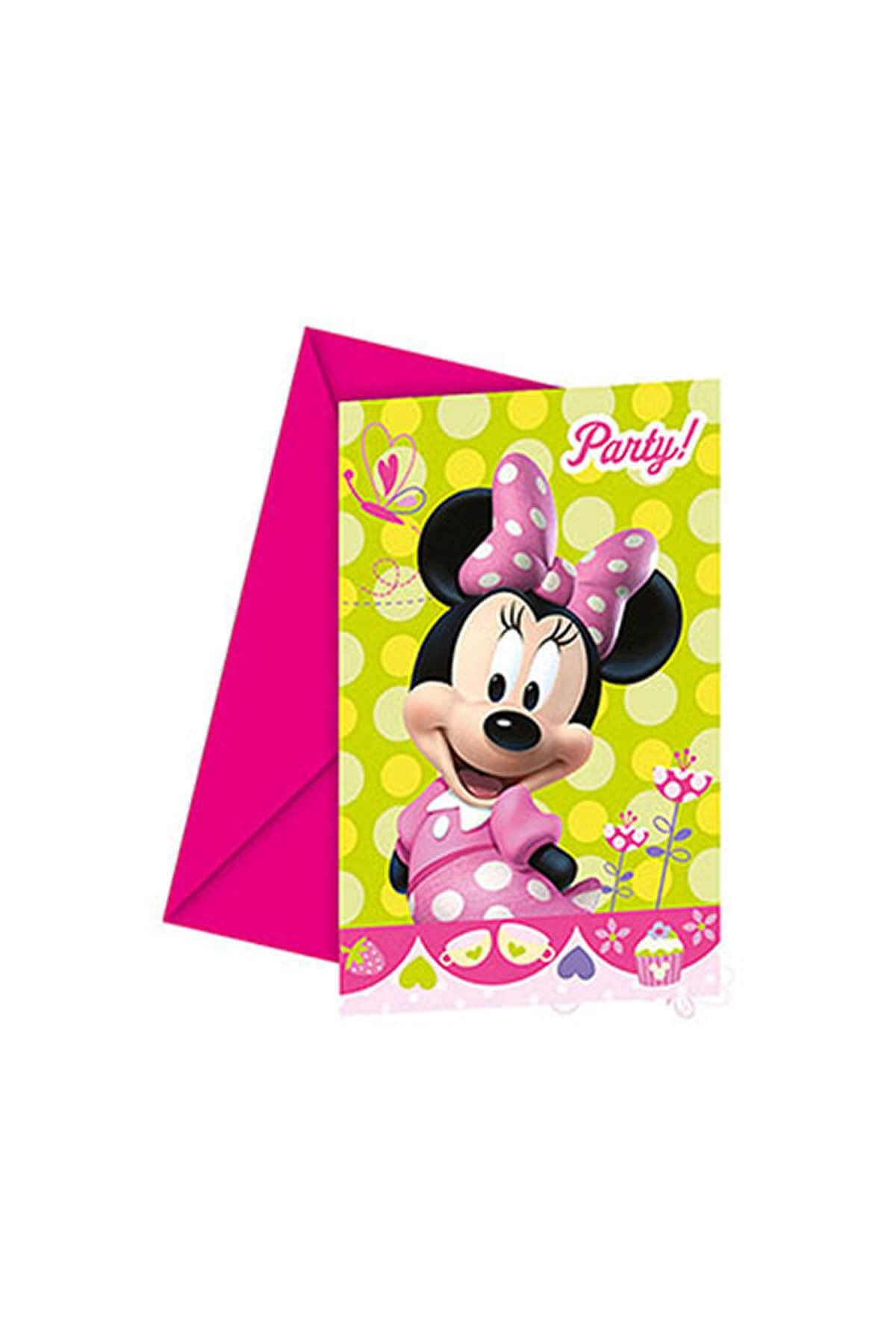 THE PARTY STORE Pembe Fiyonklu Davetiye 6'lı