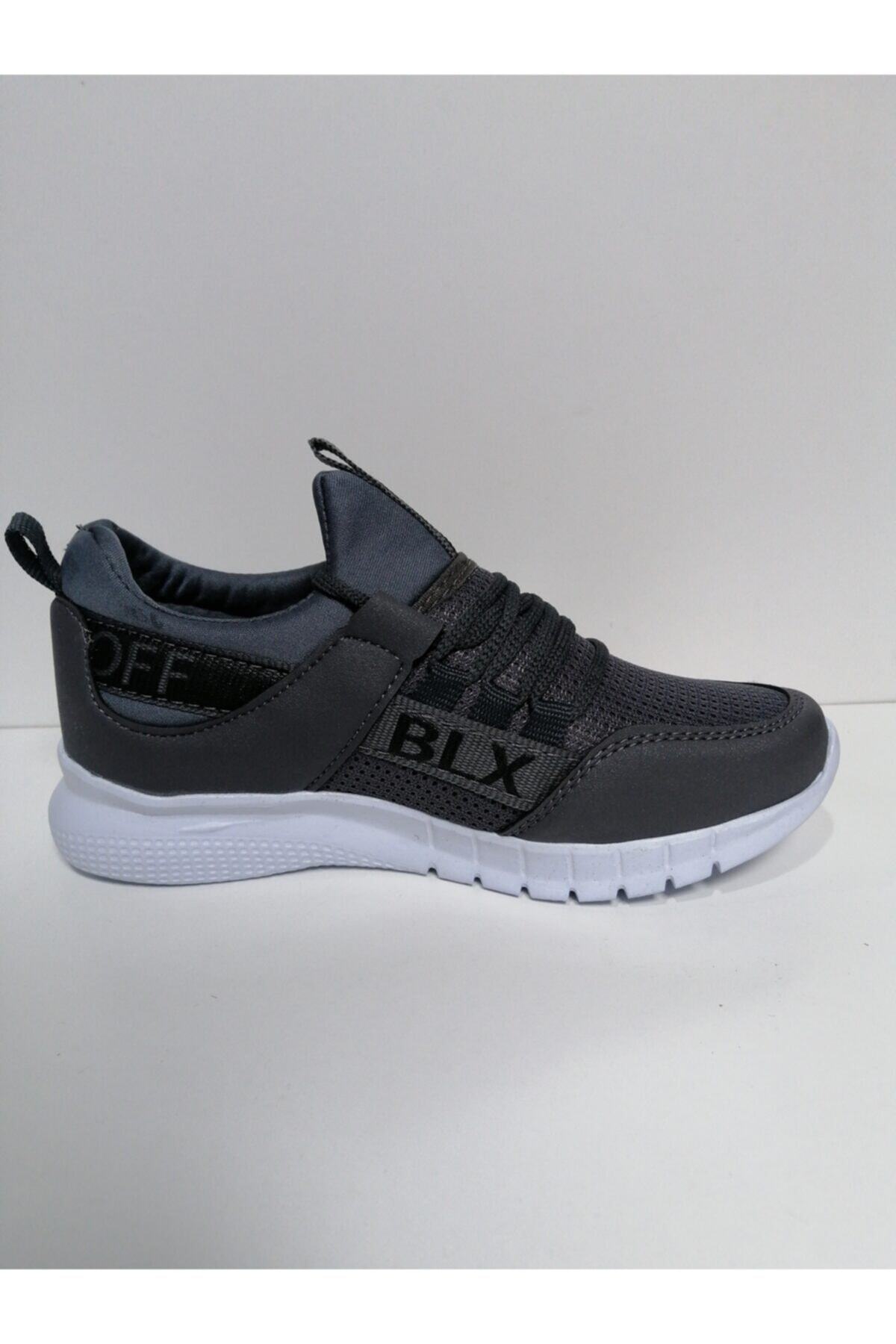Bletix Unisex Füme Beyaz  Bağcıklı Yürüyüş Ayakkabısı