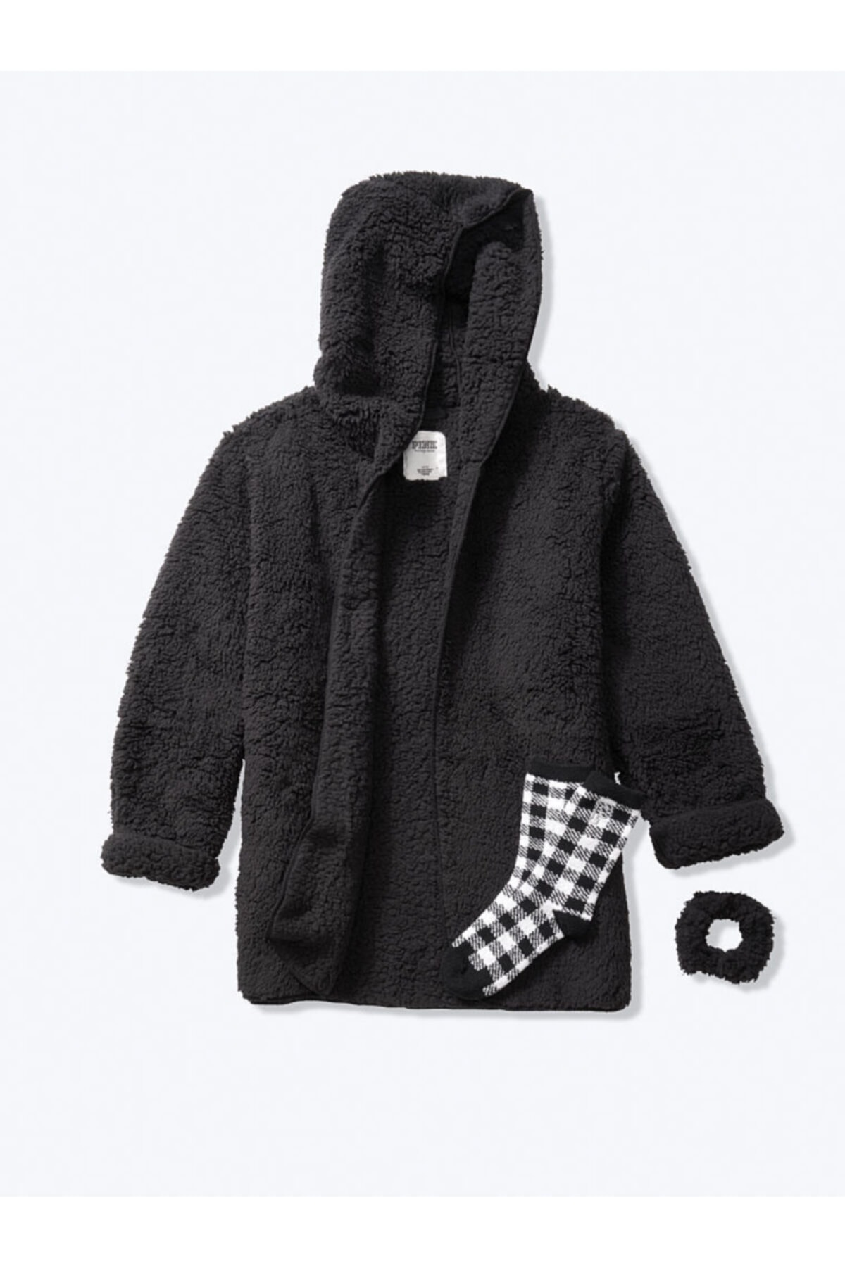 Victoria's Secret Kadın Siyah Hırka Çorap  Toka Seti