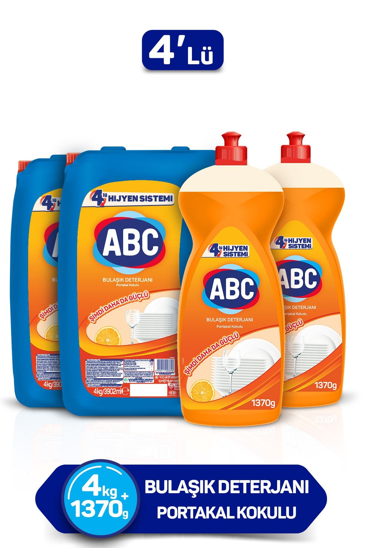 ABC Portakal Bulaşık Sıvısı 4 kg 2 Adet 1370 gr