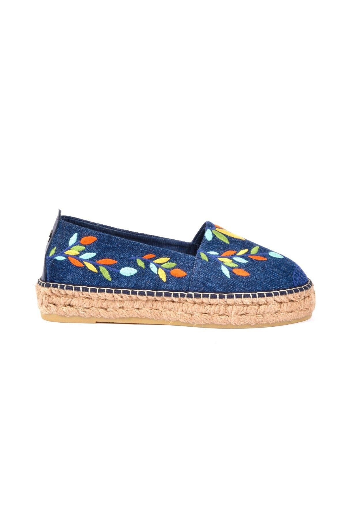 Su Espadril Espadril Katharine Denim-multi Kumaş Nakışlı Düz Ayakkabı