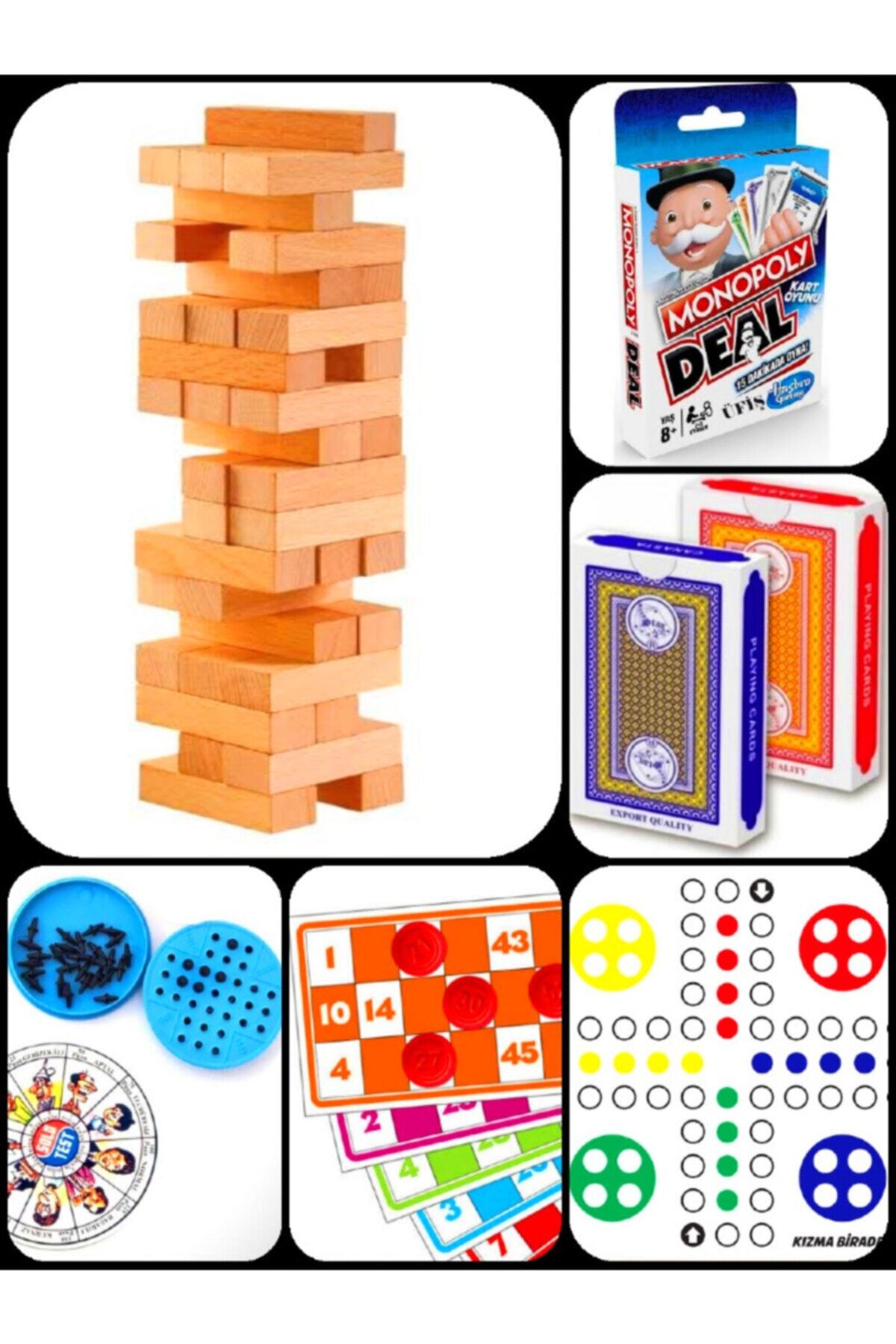 SLV Jenga Kule Denge Oyunu + Deal + Kızma Birader + Tombala + Solotest + Iskambil 2 Deste
