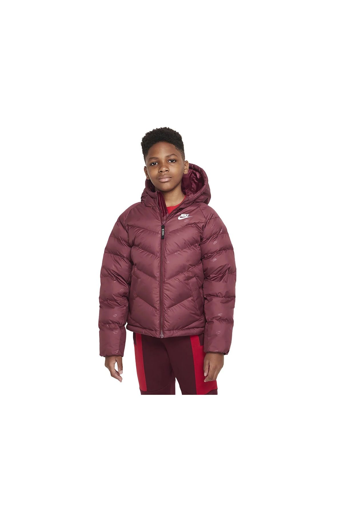 Nike Sports Winterjacket Burgundy Regular Fit Trendyol
