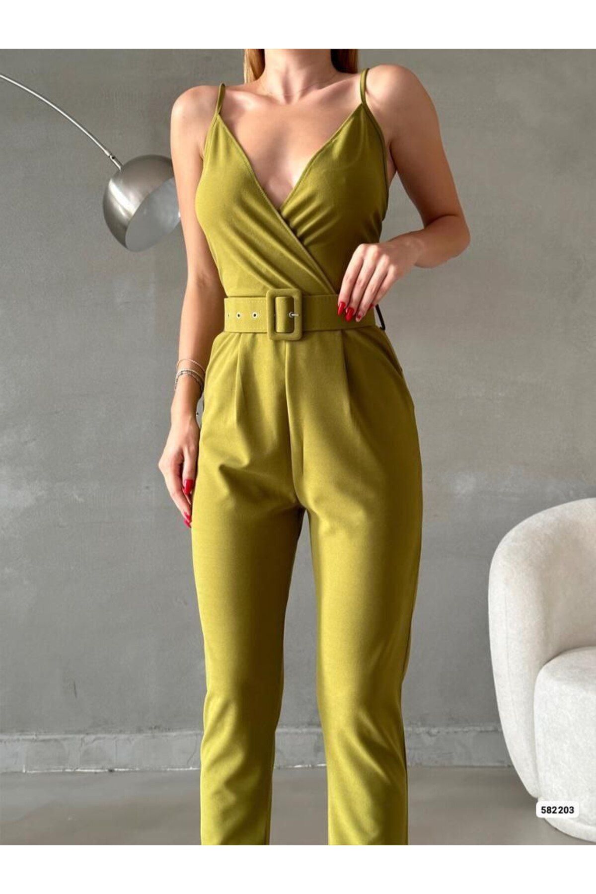 MODA FINE Jumpsuit Yellow Regular fit Trendyol