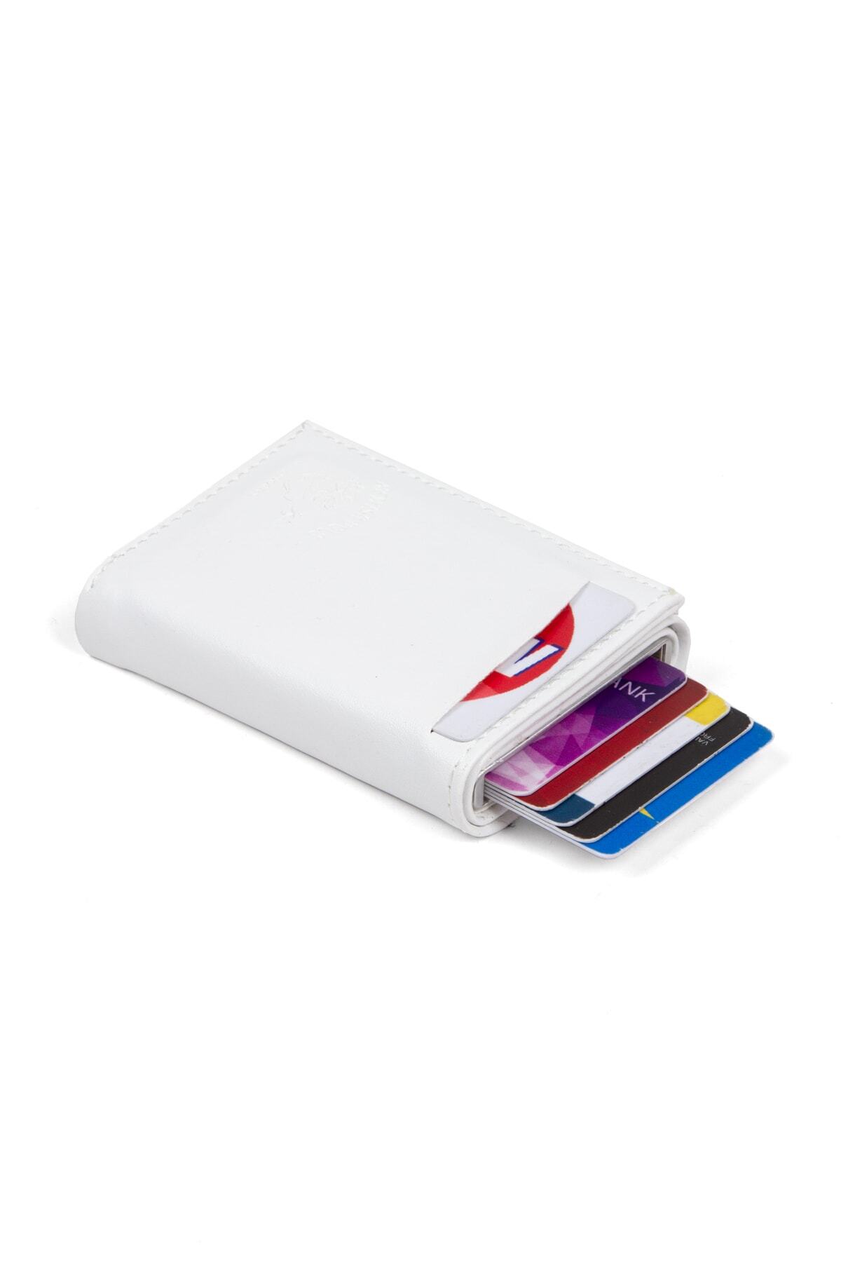 کیف سورتمه جا کارتی مکانیزم چرمی آلومینیومی زنانه، هدیه جاکلیدی، کیف پول اتوماتیک