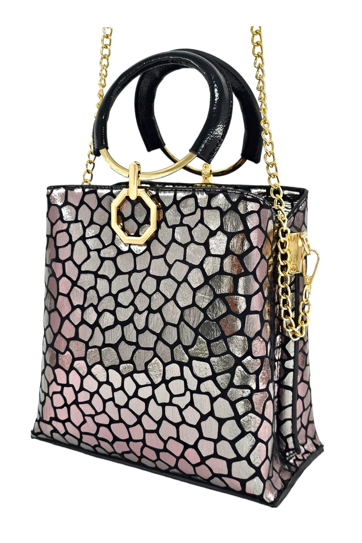 Silver ring hotsell handle bag