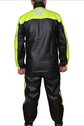 - Reflektörlü Motorcu Yağmurluğu Dikişsiz Sıcak Pres Image 3