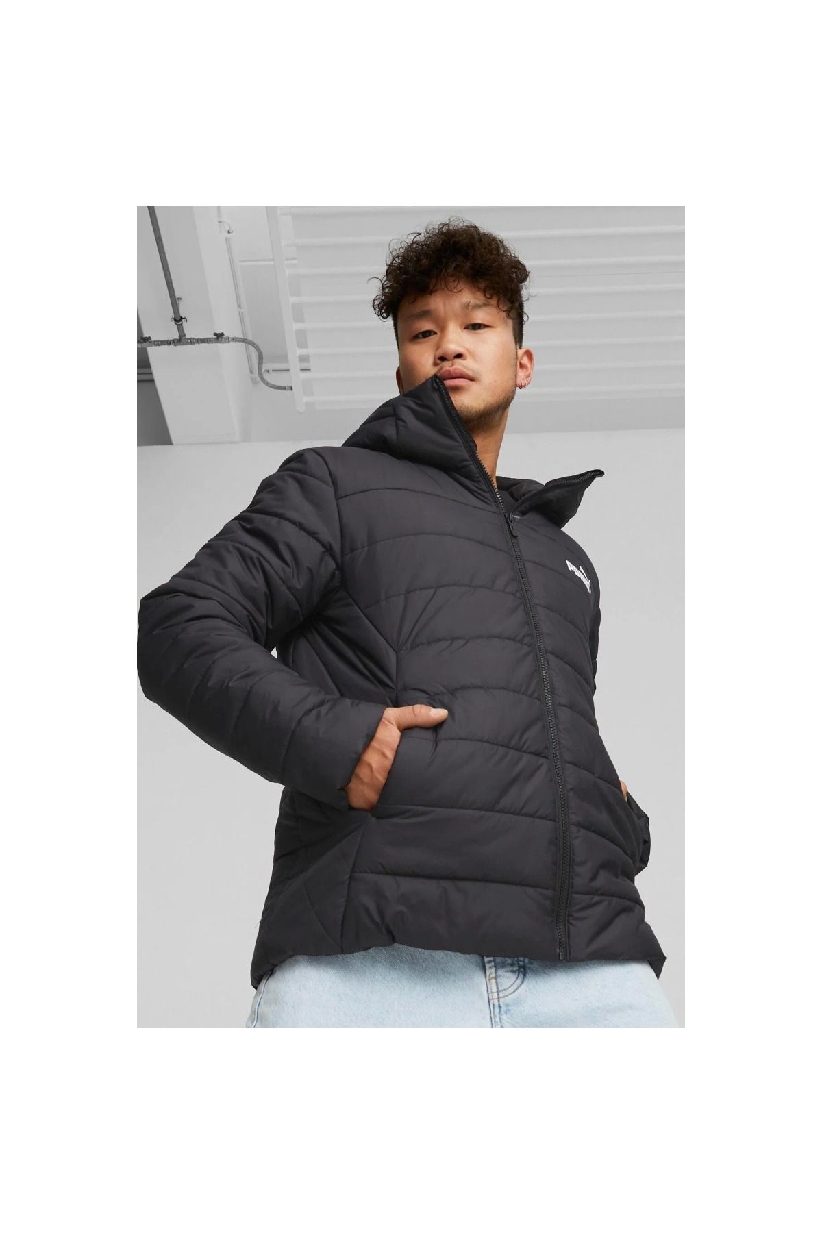 Puma essentials padded clearance long black coat