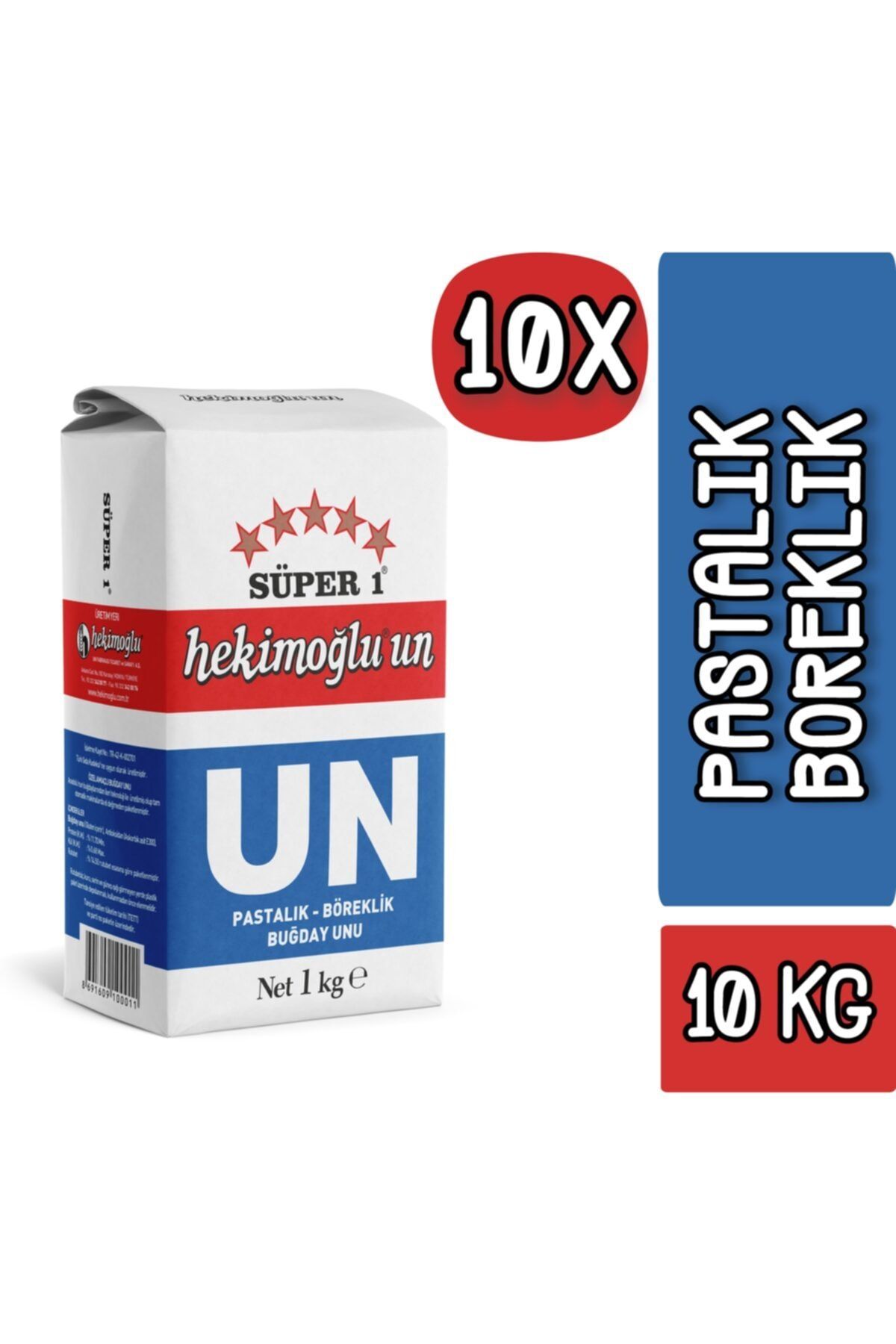 HEKİMOĞLU UN Un 1 Kg Pastalık - Böreklik Buğday X 10 Adet