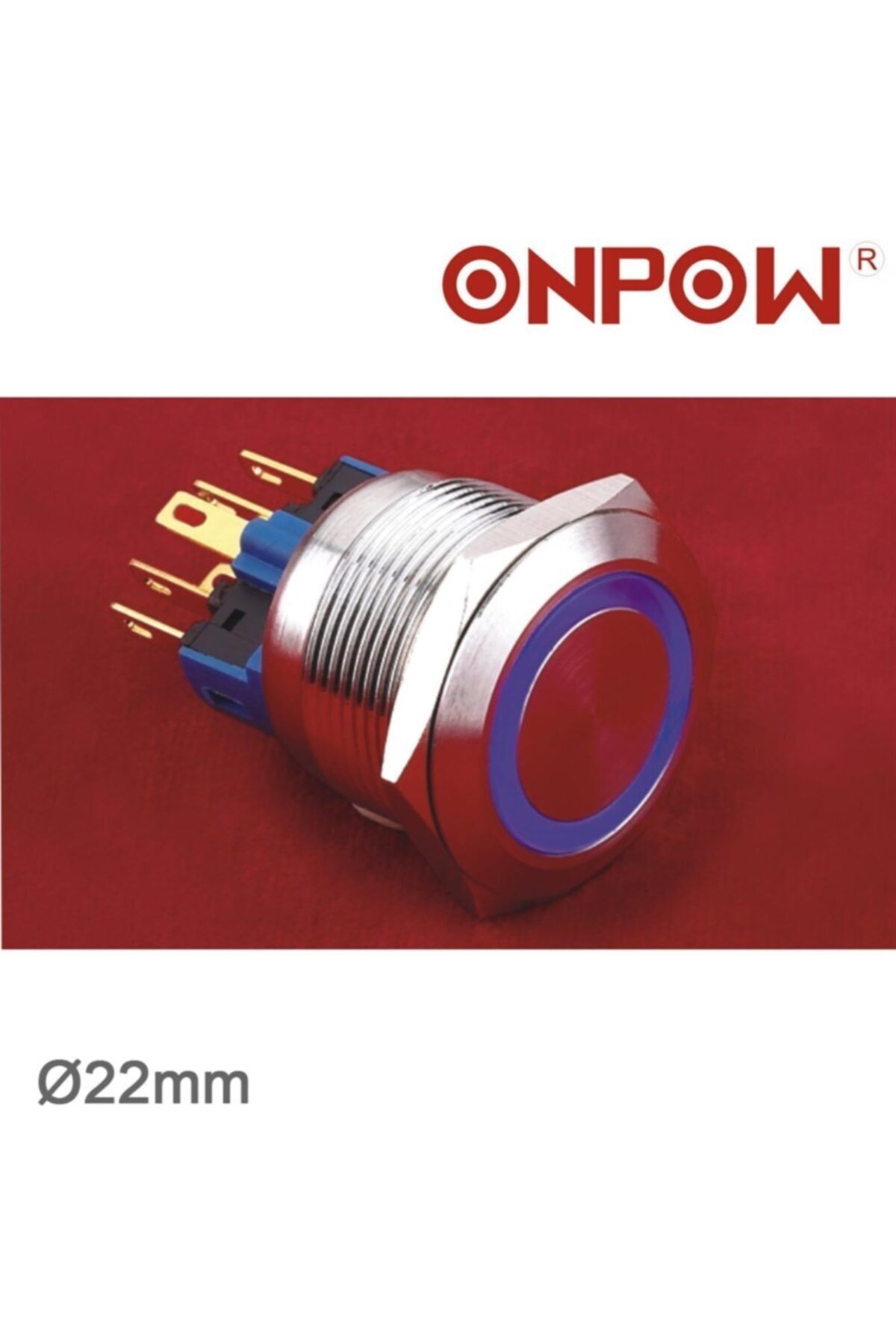 CND Gq22-11e 22mm Metal Led'li Yaylı Buton Ip65