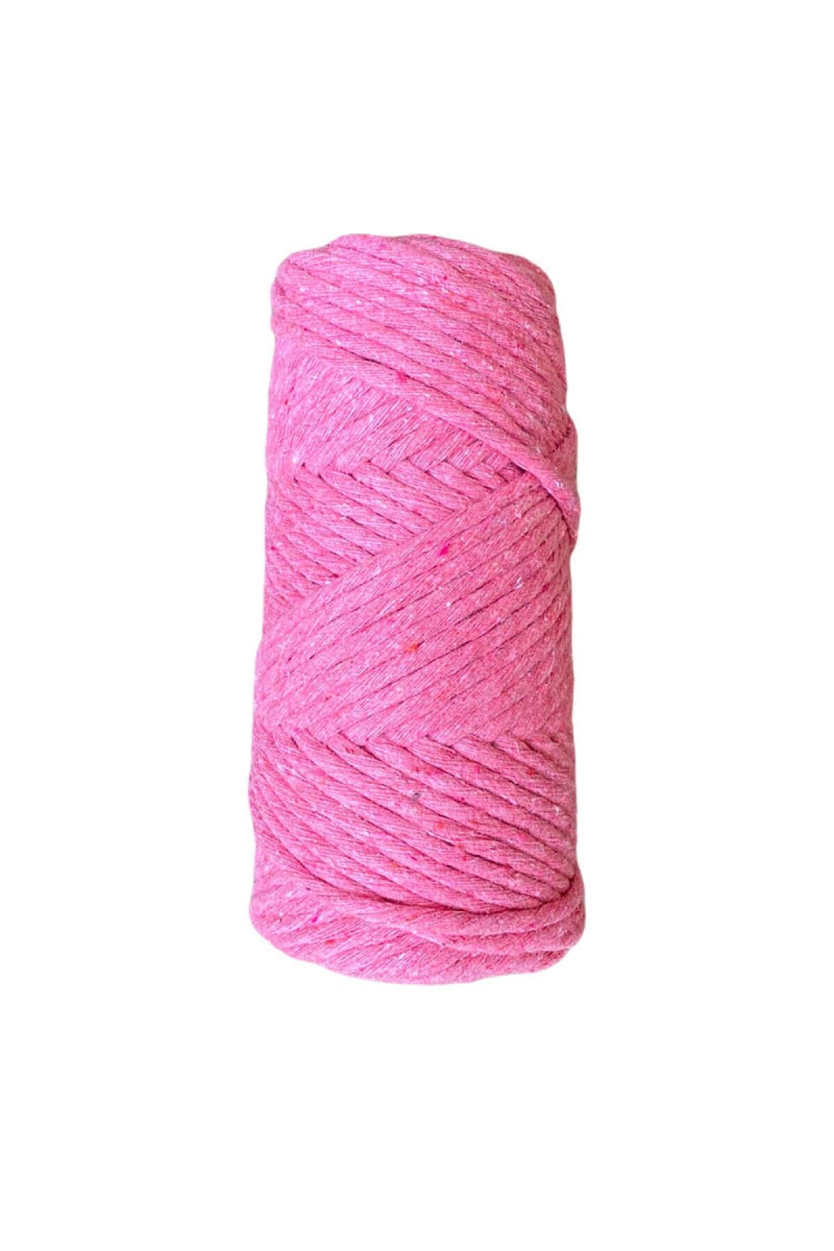ŞENELYÜN Şenel Yün Taranabilir Makrome Ip 5mm 1 Adet 250 Gr. Renk: Pembe