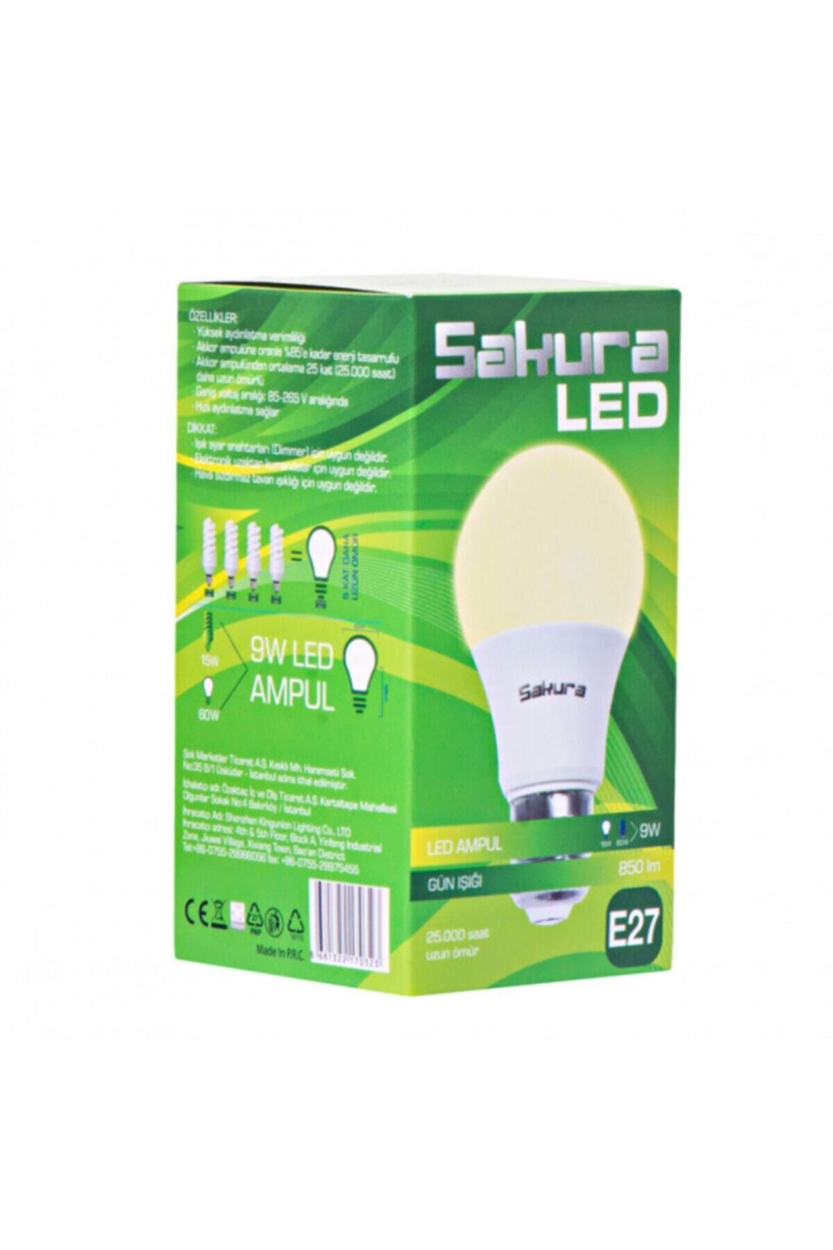 sakura led ampul gun isigi 9w fiyati yorumlari trendyol
