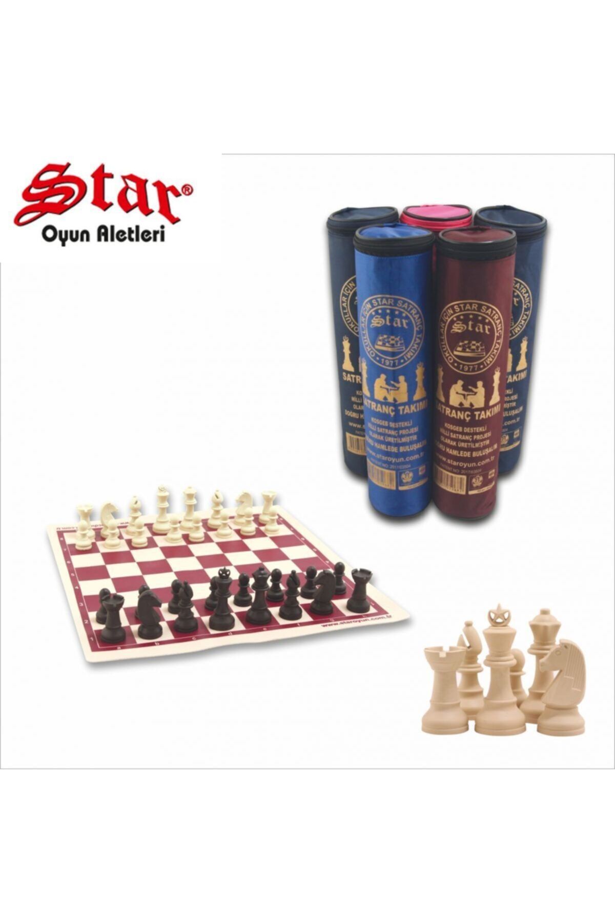 Star Okey Star Satranç Takımı Küçük Boy Turnuva Takımı Okul Takımı Omuz Askılı Kaliteli Okul Satranç Çantalı