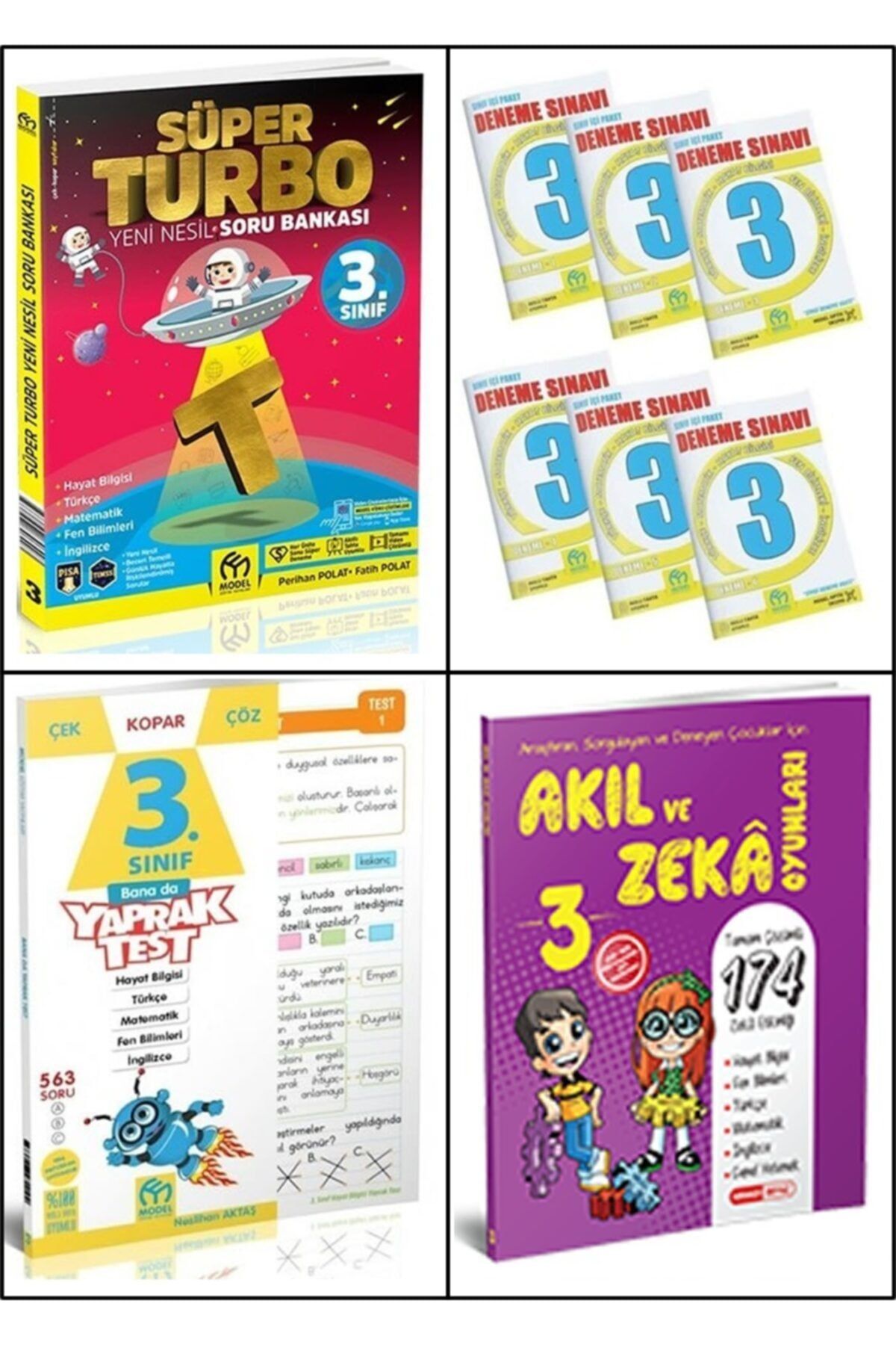 model yayinlari super turbo set 3 sinif soru bankasi yaprak test deneme sinavi akil ve zeka oyunlari fiyati yorumlari trendyol