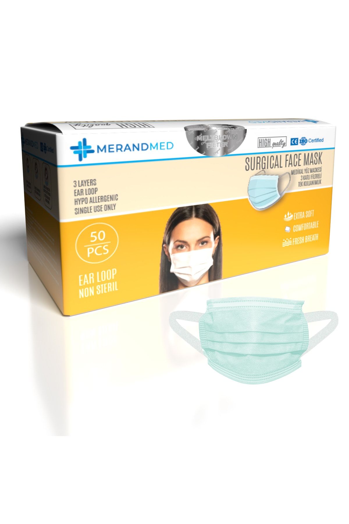 merand global 3 katli meltblown spoundbond yeni nesil cerrahi maske 1 kutu kutu ici 50 adet fiyati yorumlari trendyol