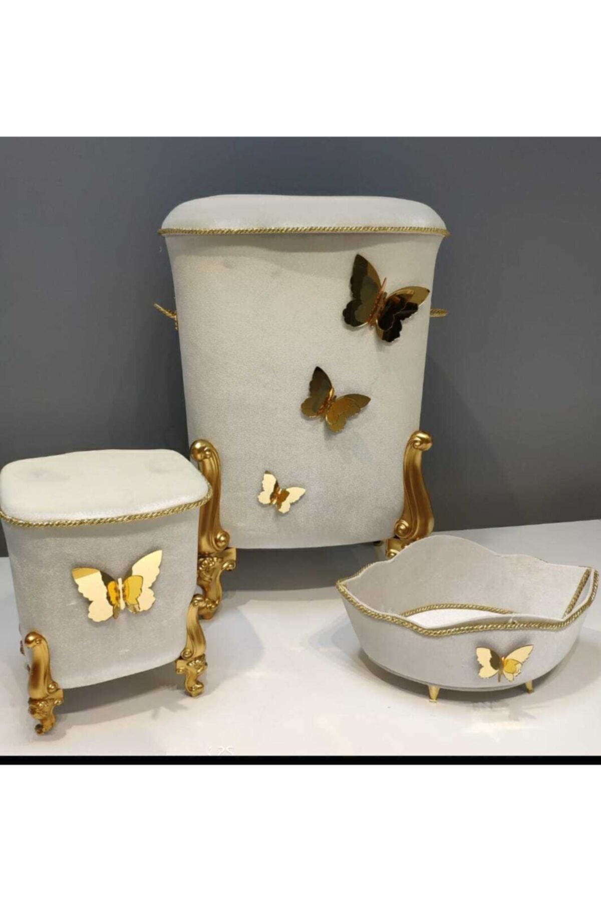 susluhomeatolyesi Ipek Kadife BanyoTakımı 3'lu