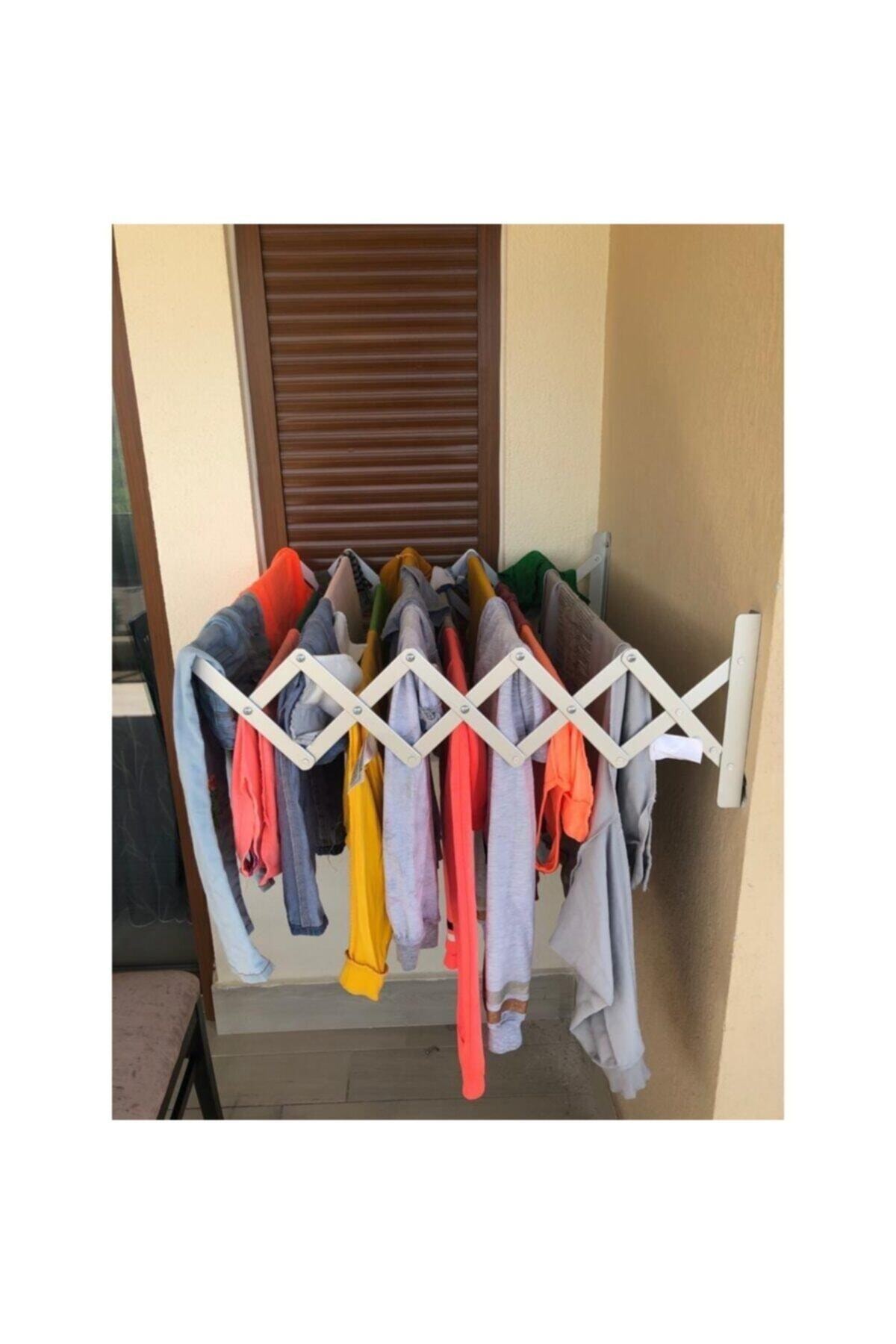 Makmed Akordiyon Katlanır Çamaşırlık,1.sınıf Işçilik Kolay Montaj 70 Cm 9 Çubuk