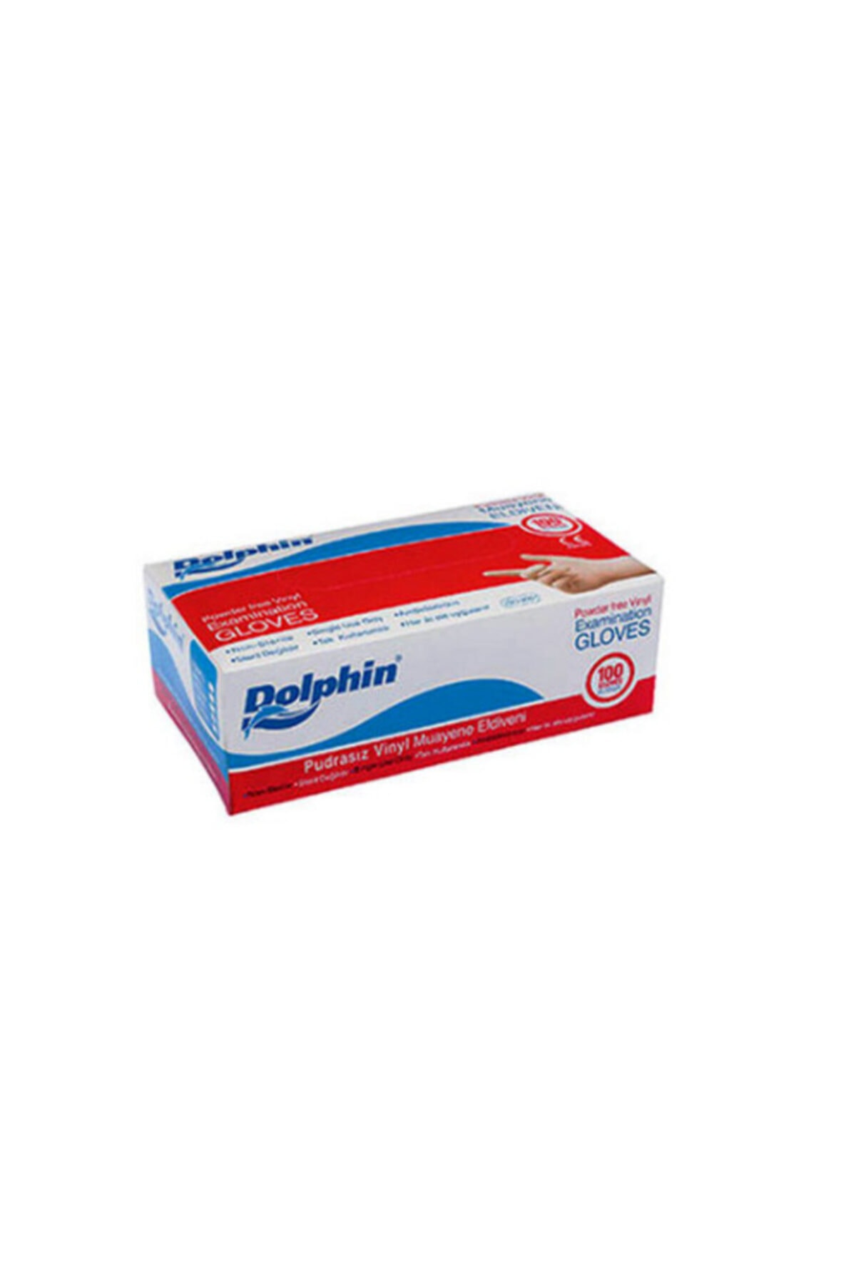Dolphin Beyaz Vinil Eldiven Pudrasız 100'lü Paket - L Beden -vinil-pudrasız-l