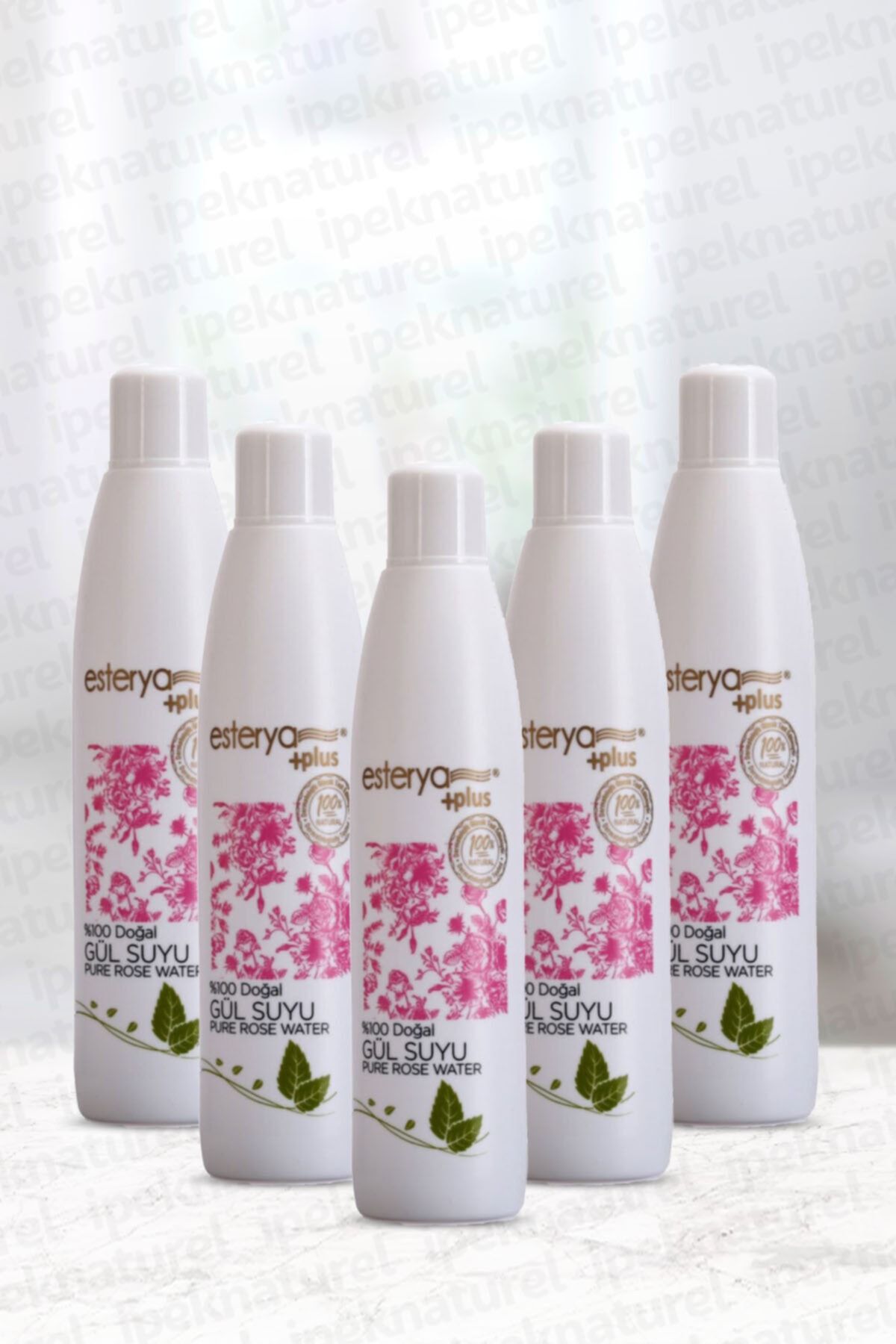 İpek Naturel %100 Doğal Gül Suyu ( Pure Rose Water ) Gülsuyu 250 ml 5 Adet