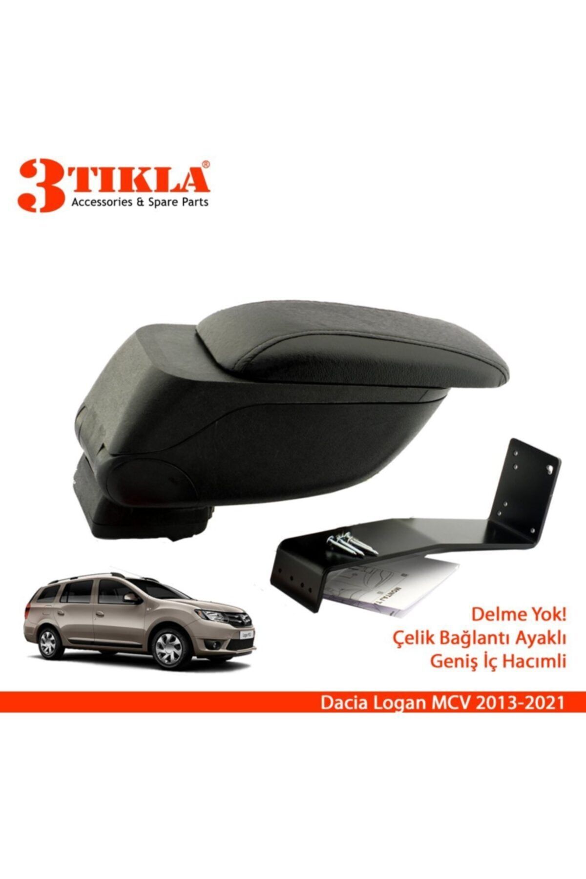 3 Tıkla Dacia Logan Mcv Iı Geniş Hacimli Delmesiz Çelik Ayaklı Kolçak Kol Dayama
