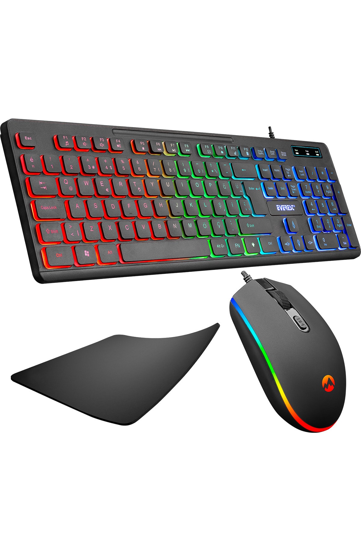 Everest Pro Sleek Gaming Oyuncu Set 3'lü (klavye+mouse+pad)