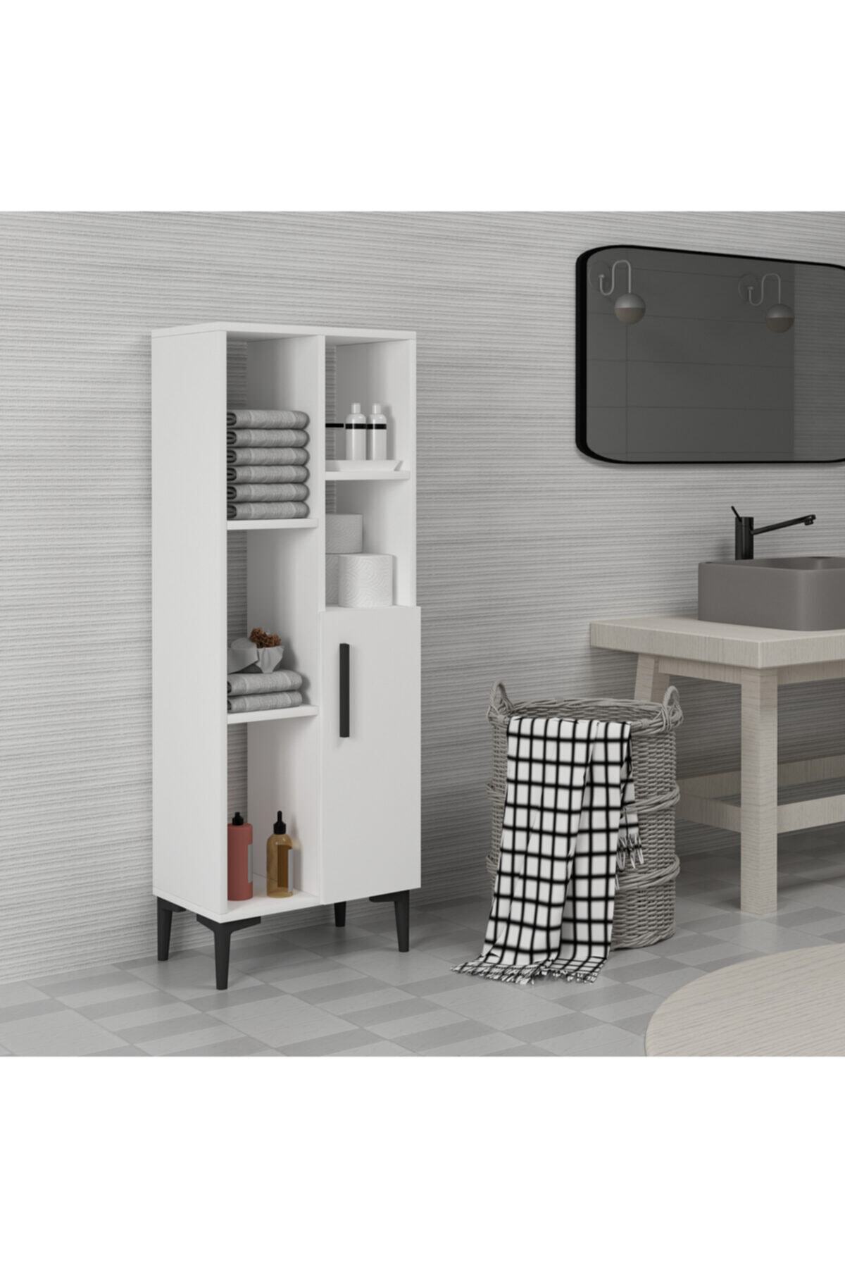 cantek Ephesus Banyo Dolabı Ve Çok Amaçlı Dolap Beyaz-beyaz