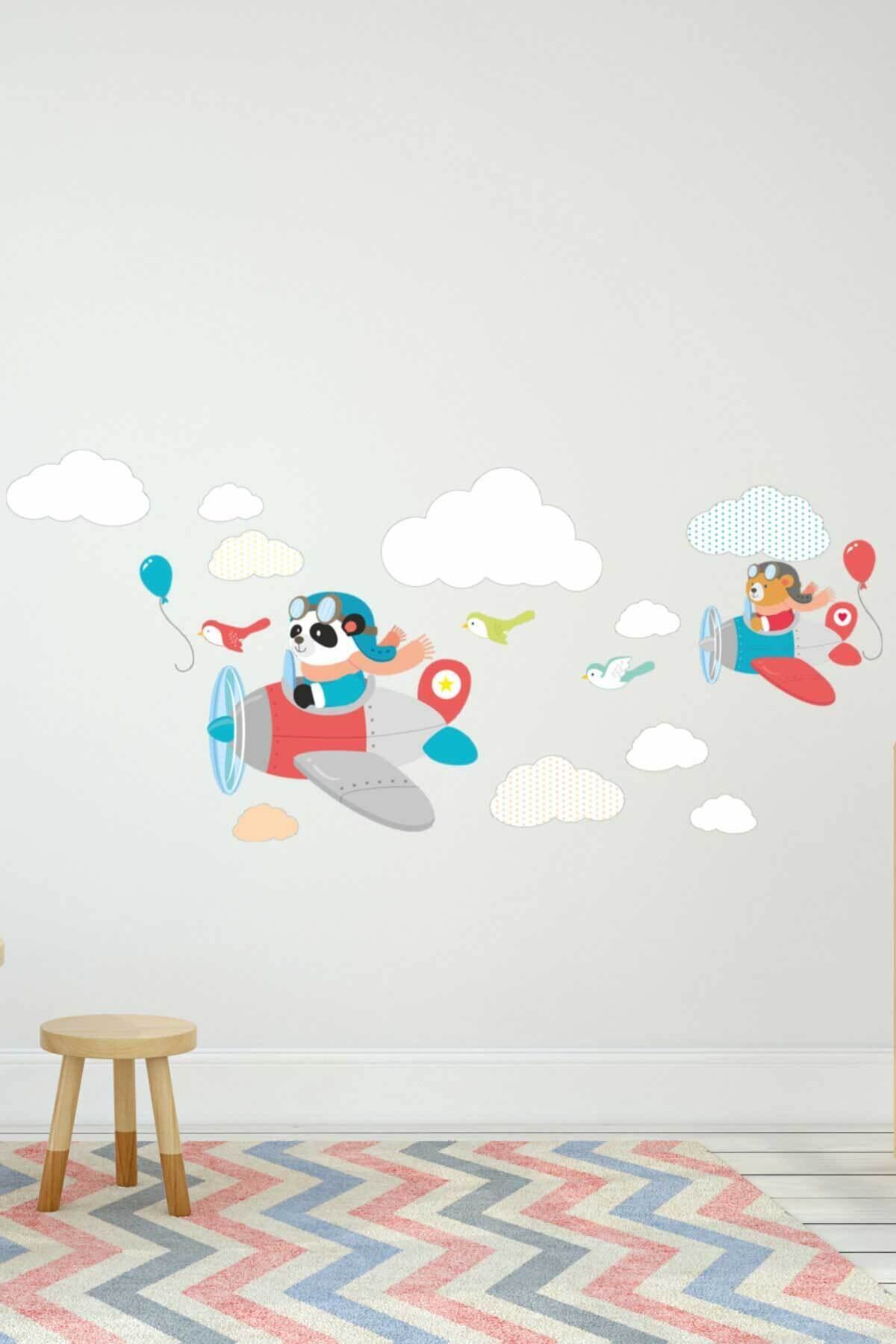 Canvartie Pilot Panda Çocuk Odası Sticker