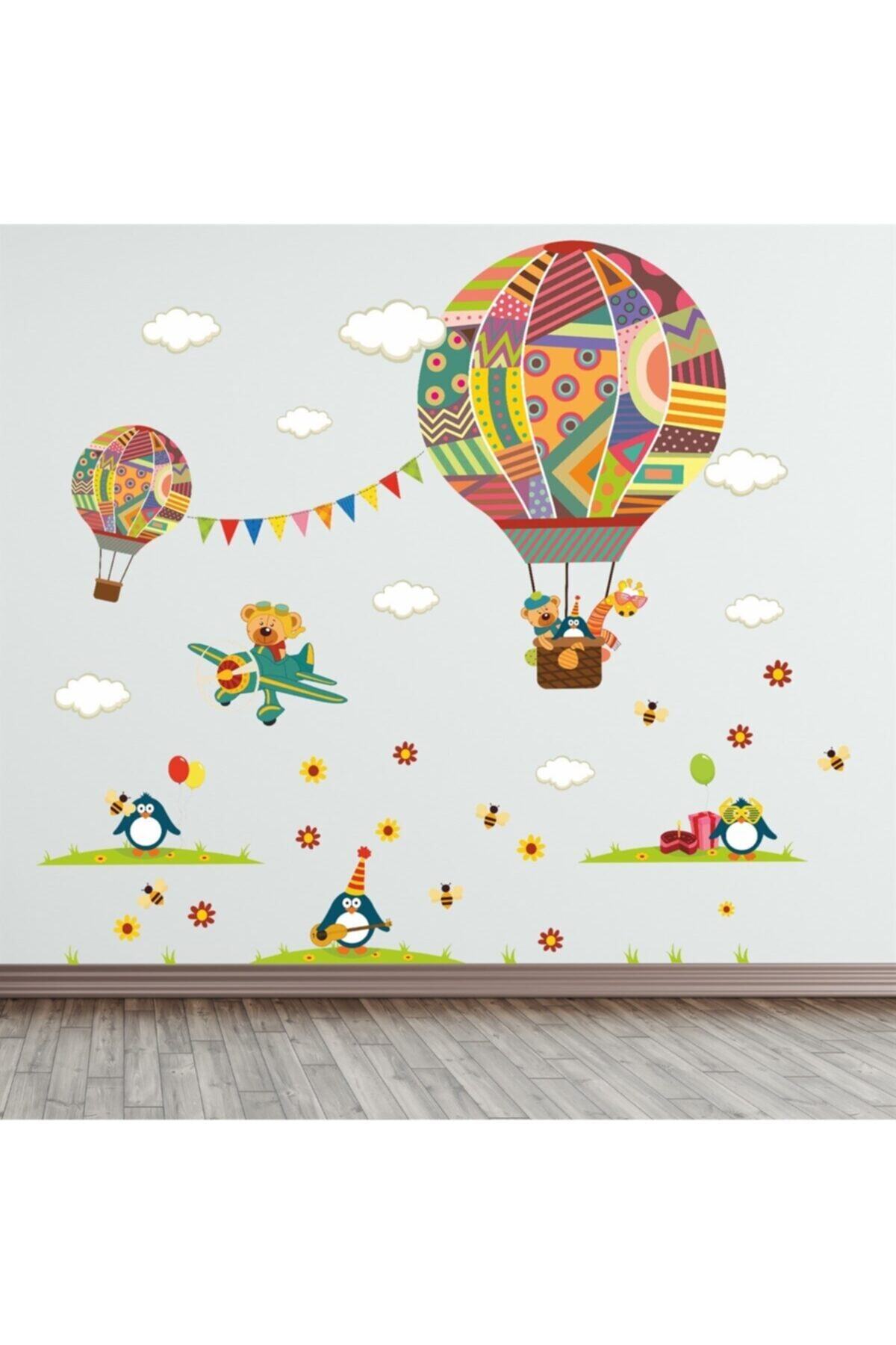 Canvartie Rengarenk Uçan Balon Xxl Çocuk Odası Duvar Sticker