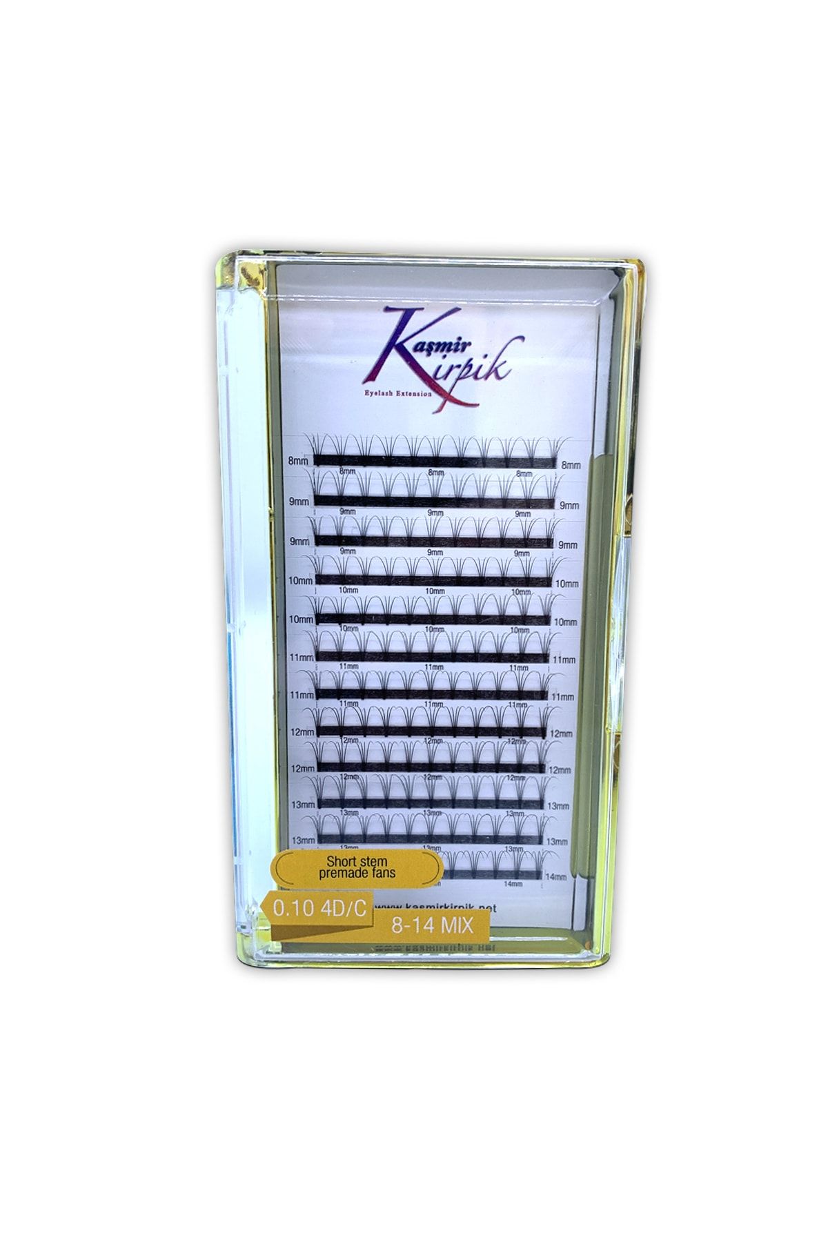 KAŞMİR KİRPİK Volume 4 D Hazır Demet 0.10 mm C Kıvrım Mix Kutu