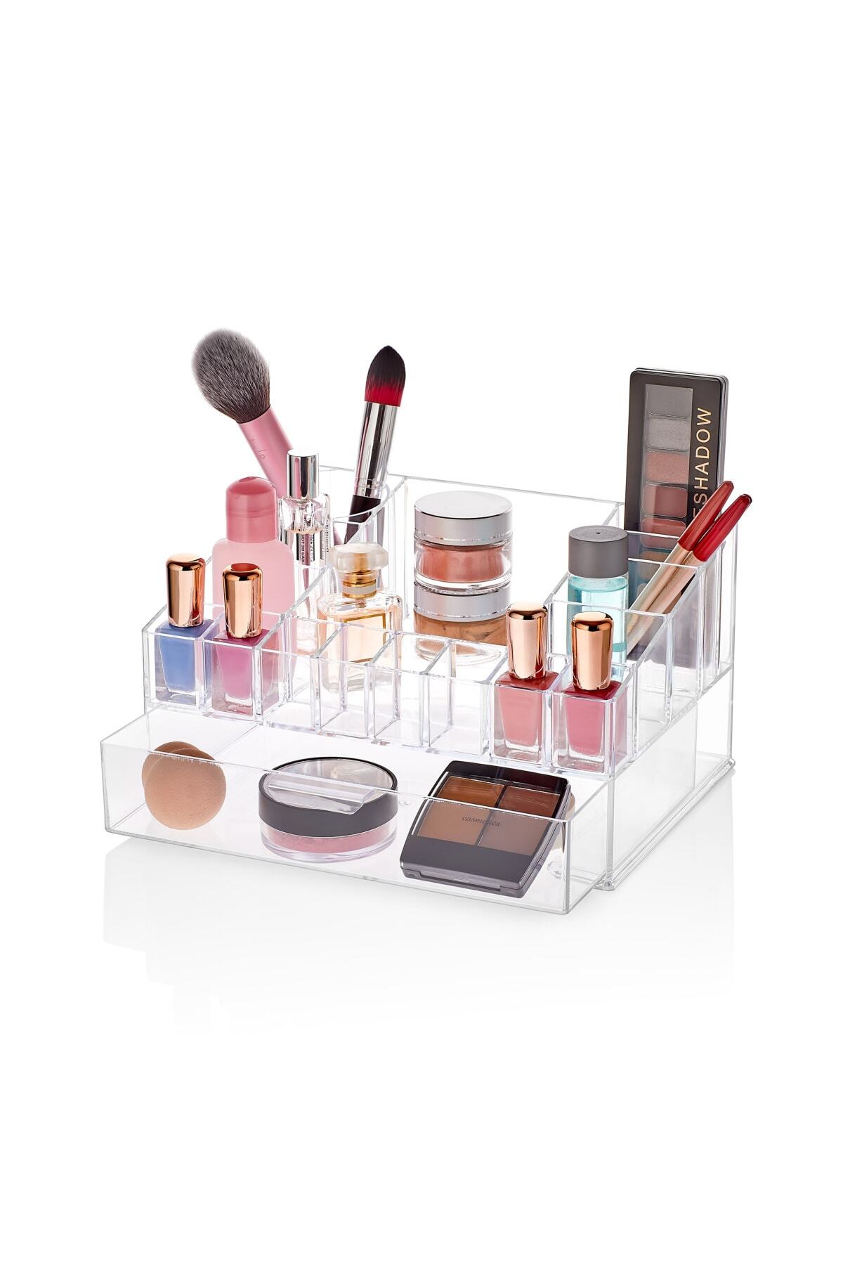EsdaStore Fırça Bölmeli Çekmeceli Makyaj Organizer