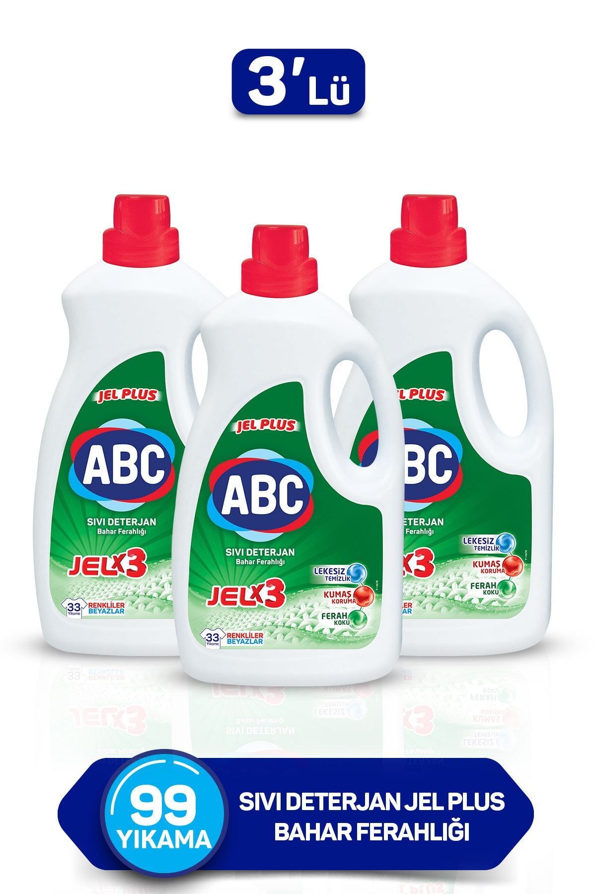 ABC Sıvı Deterjan Jel Plus Bahar Ferahlığı 3' Lü Set